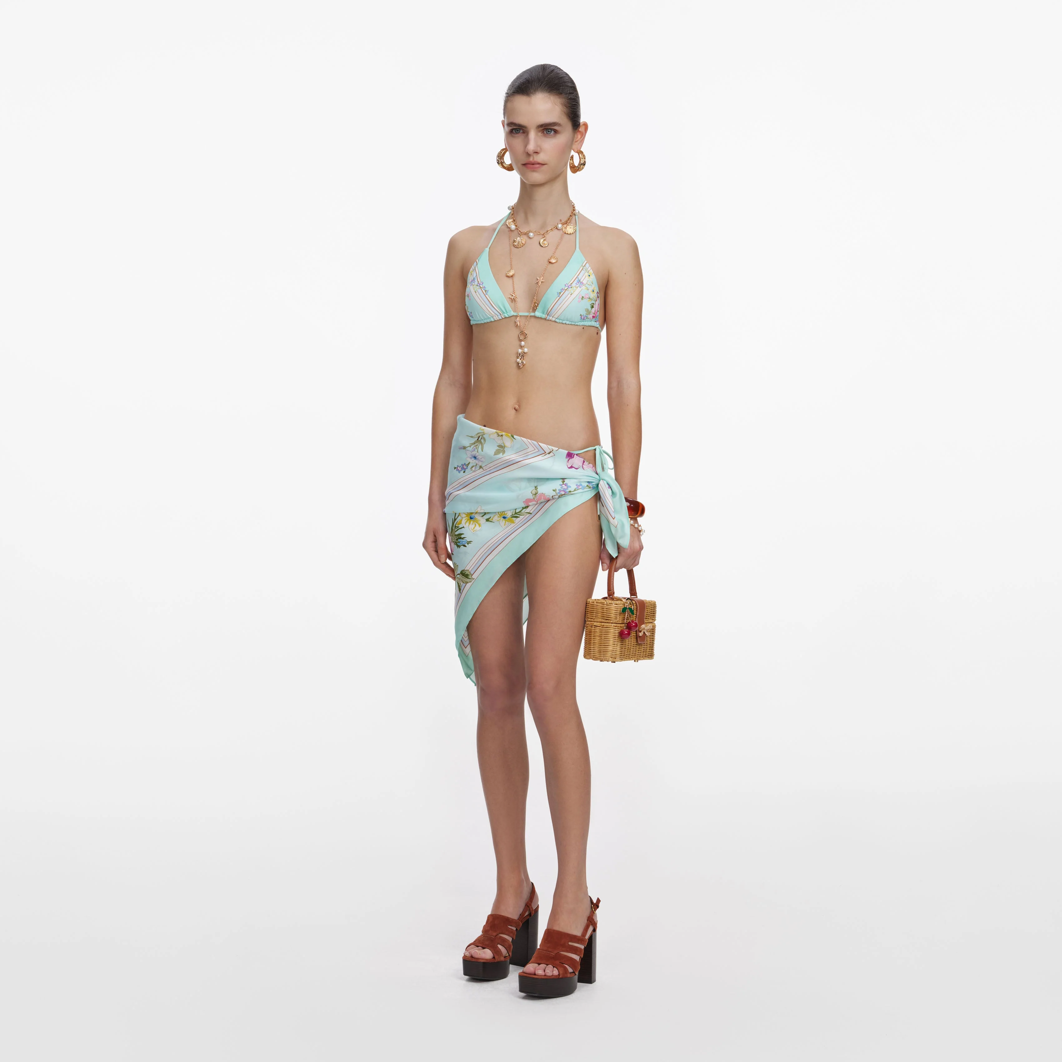 Mint Floral Bikini Top - Image 2