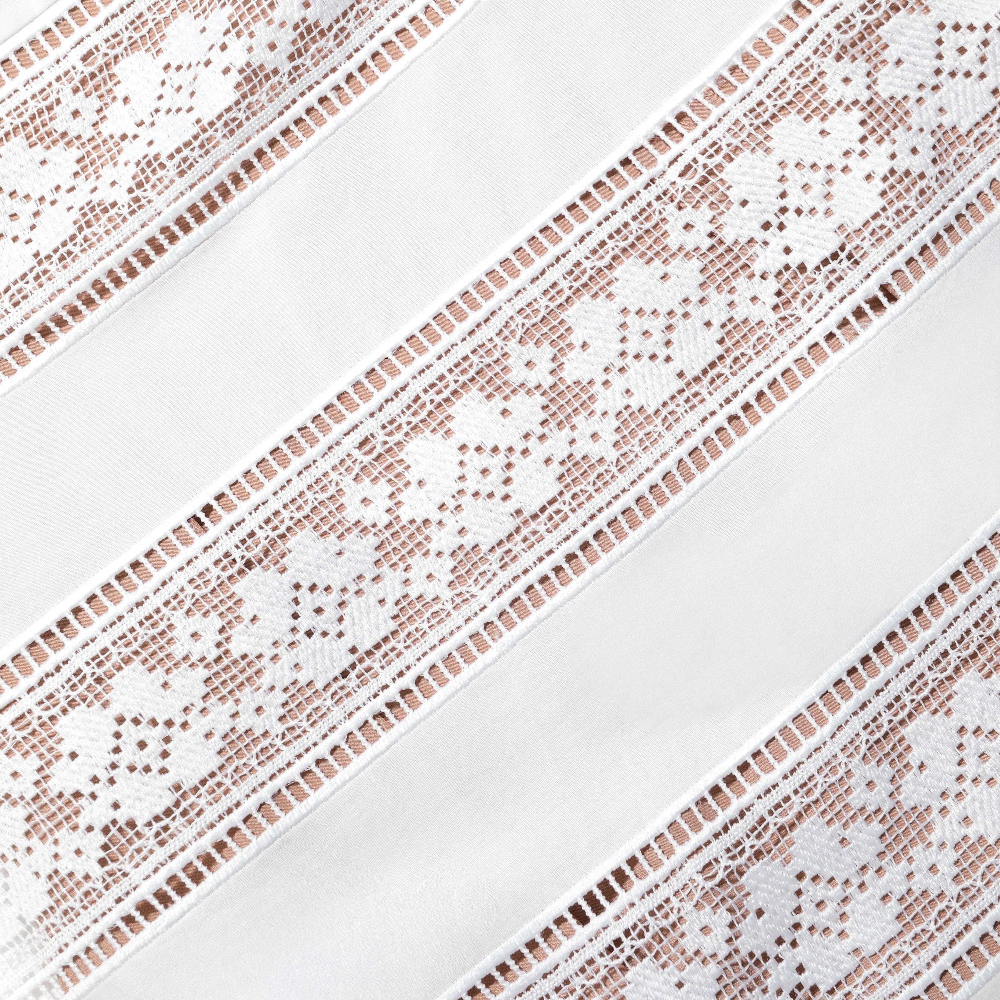 White Cotton Embroidered Midi Dress - Image 5