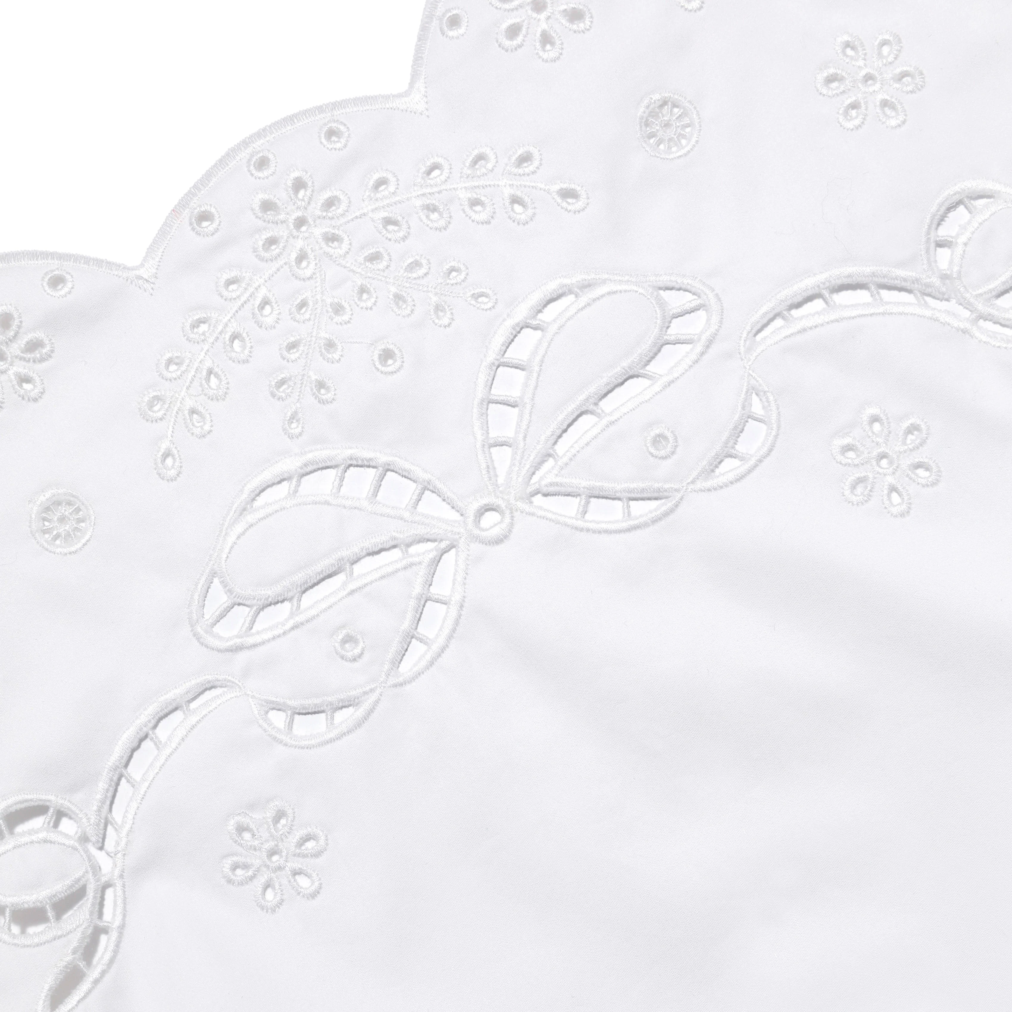 White Cotton Embroidered Mini Dress - Image 5