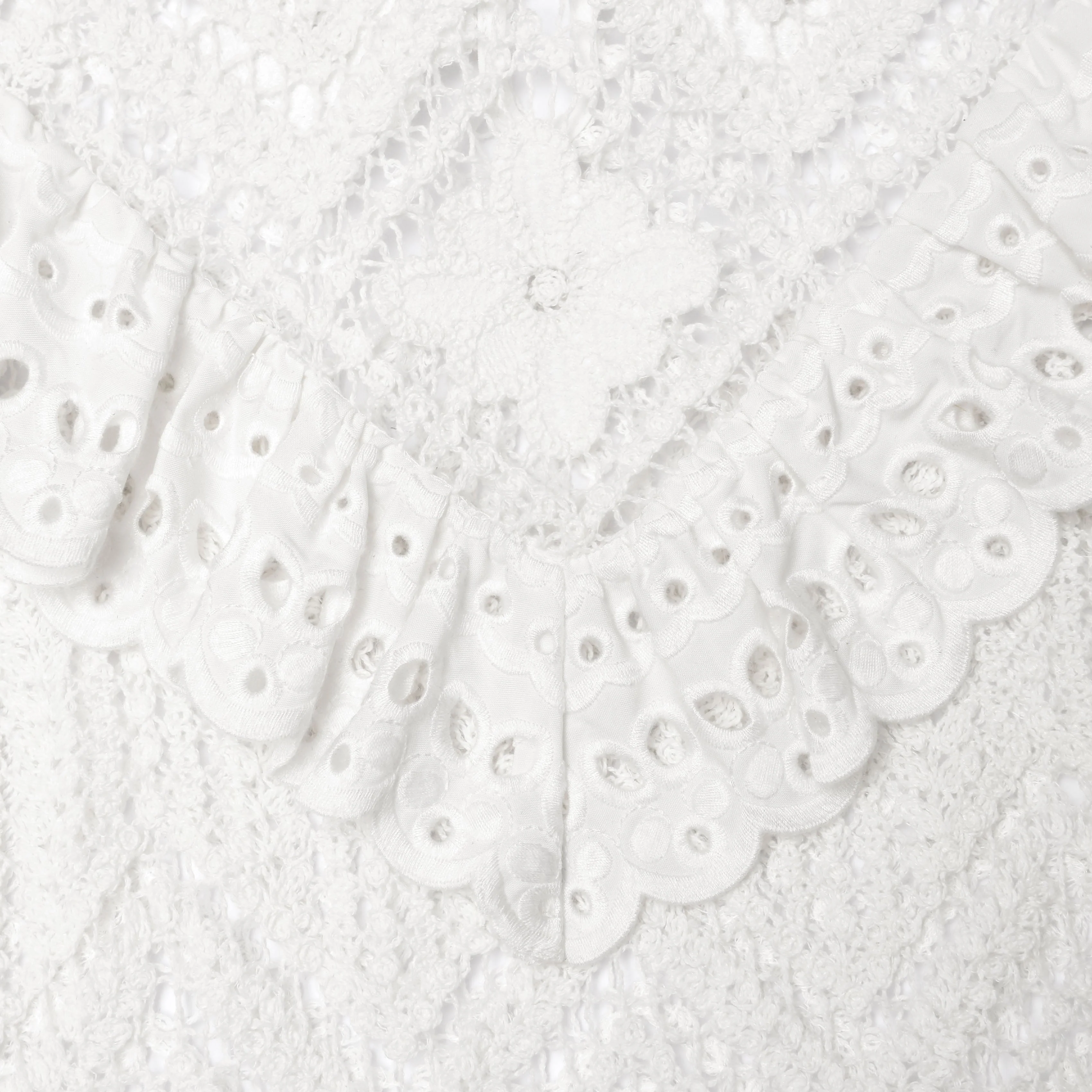 White Crochet Broderie Lace Top - Image 5