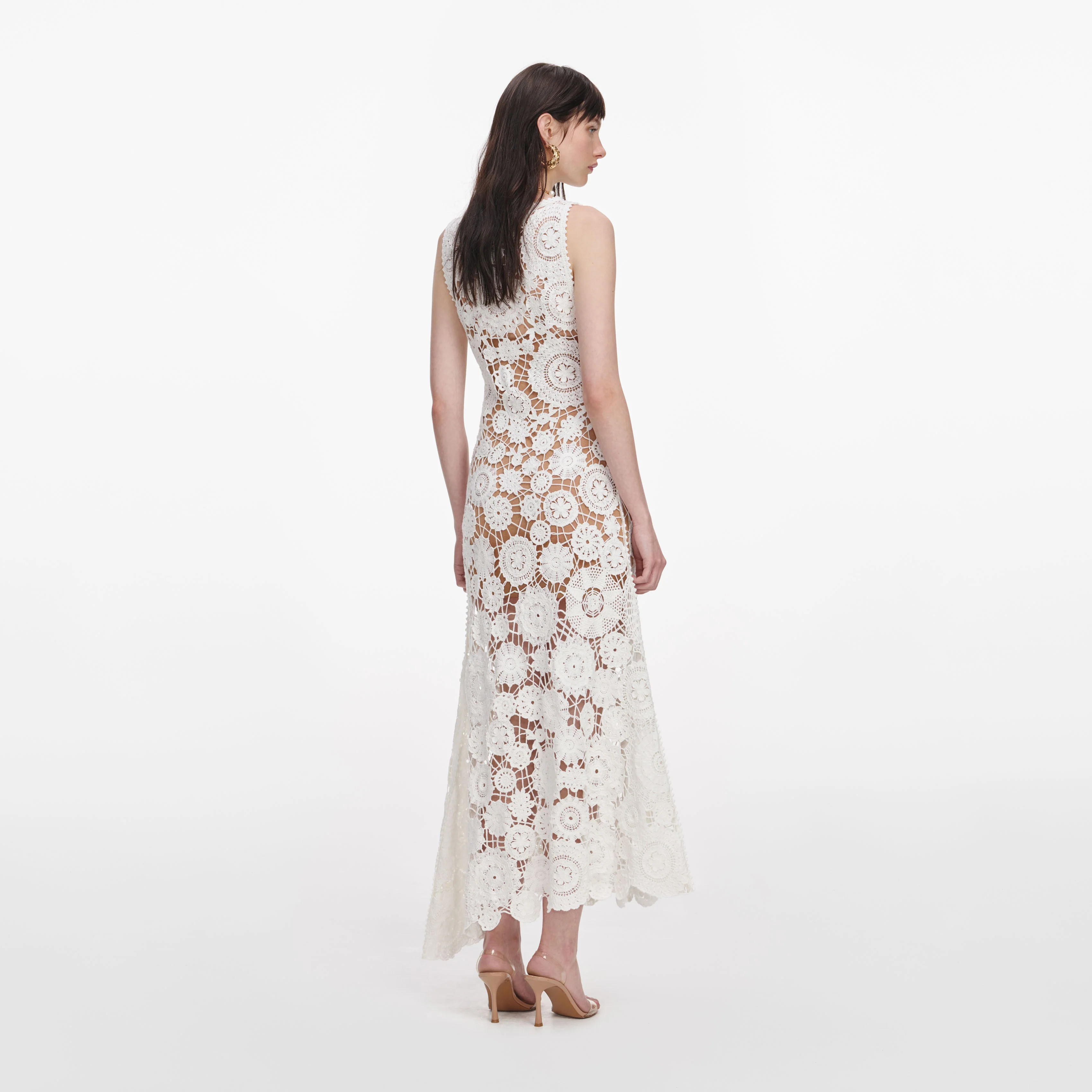 White Crochet Maxi Dress - Image 3
