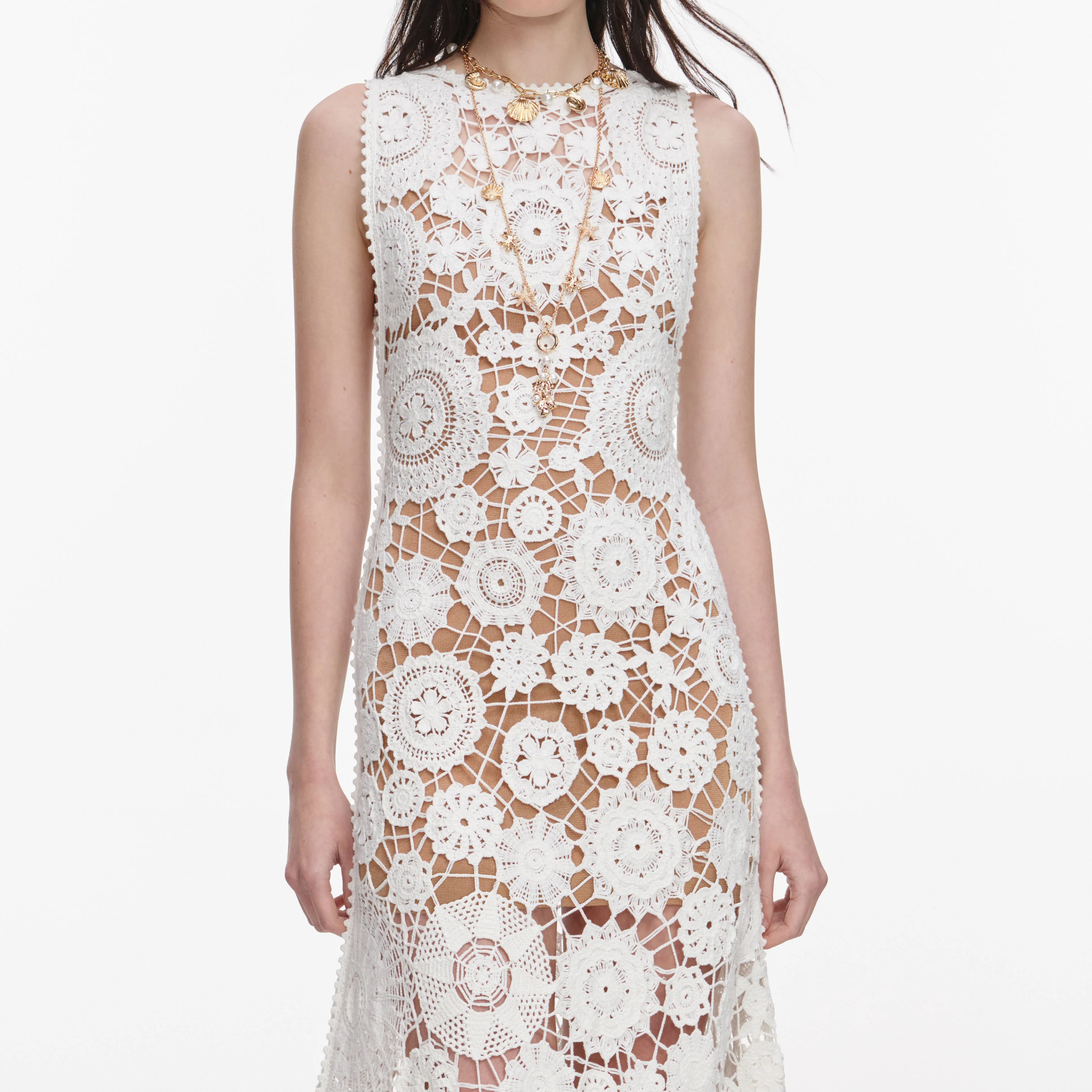 White Crochet Maxi Dress - Image 4