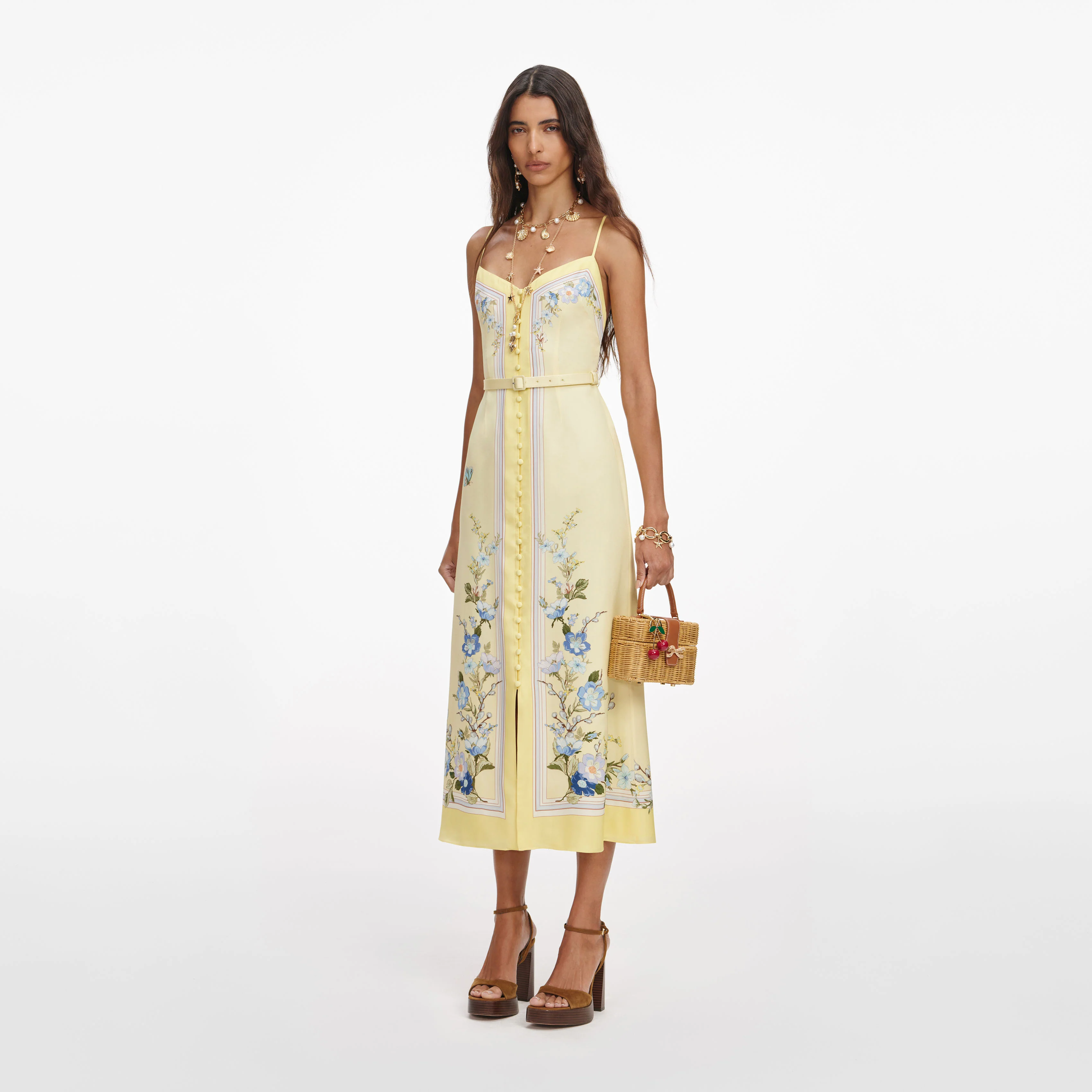 Yellow Floral Midi Dress - Image 2