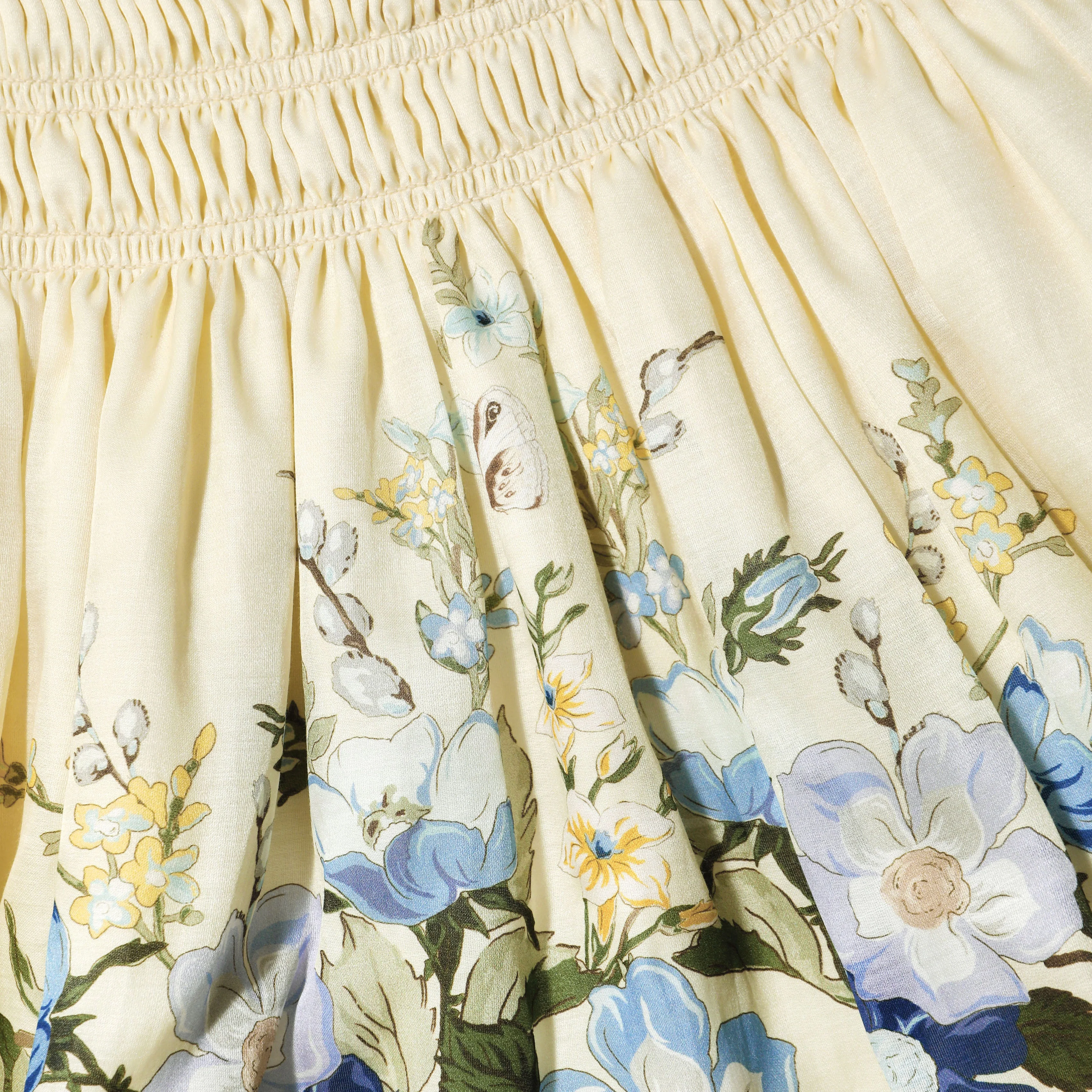 Yellow Floral Organza Ruffle Mini Dress - Image 5