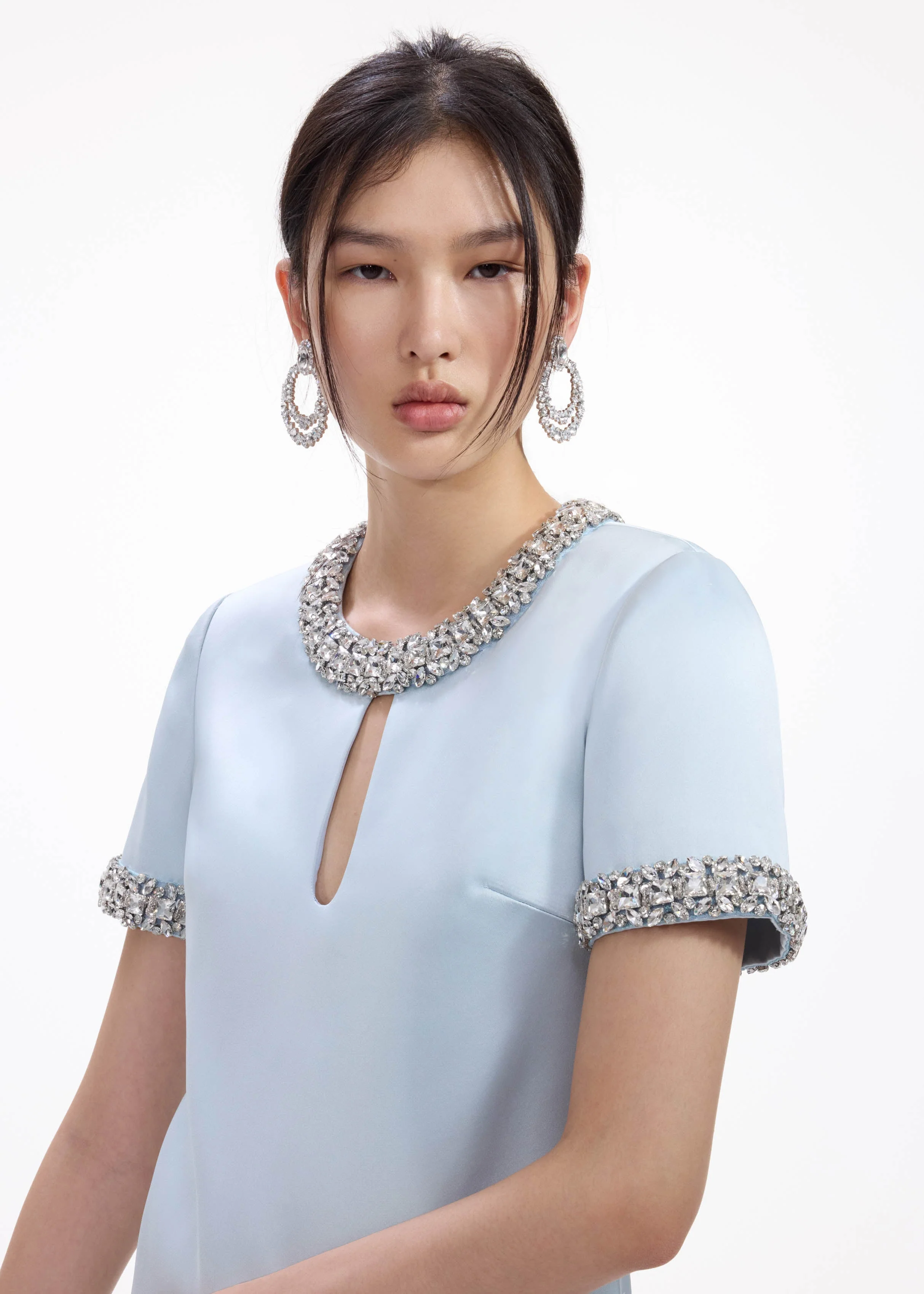 Crystal Double Hoop Earrings - Image 4