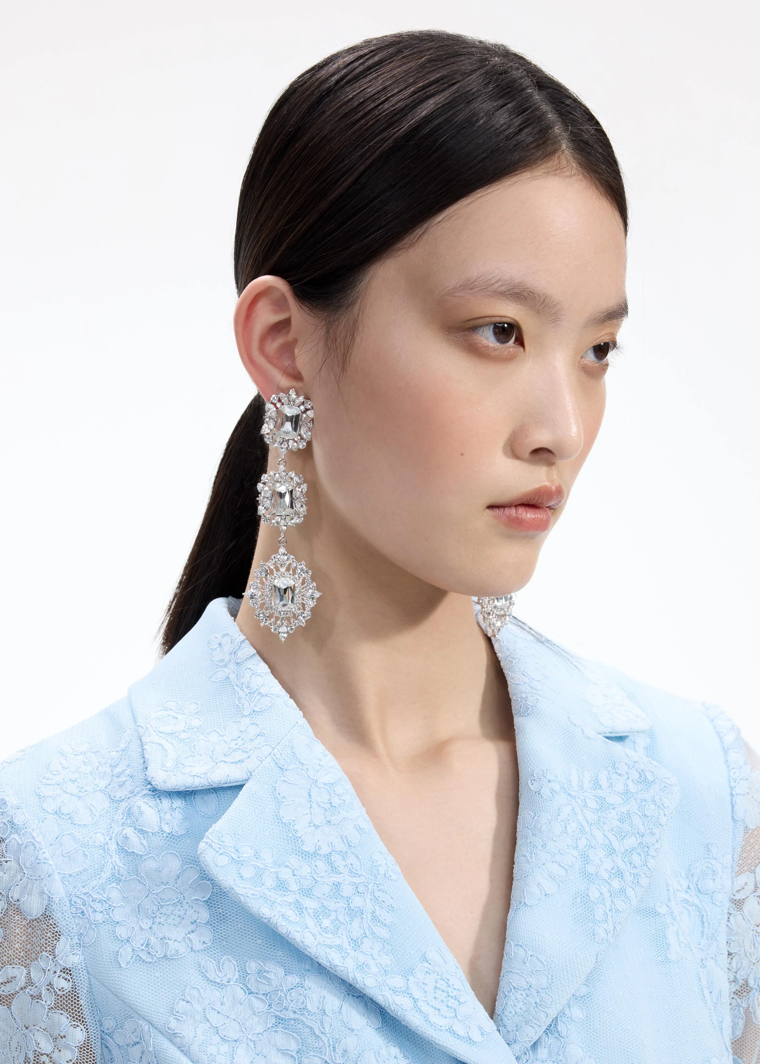 Crystal Tiered Earrings - Image 2
