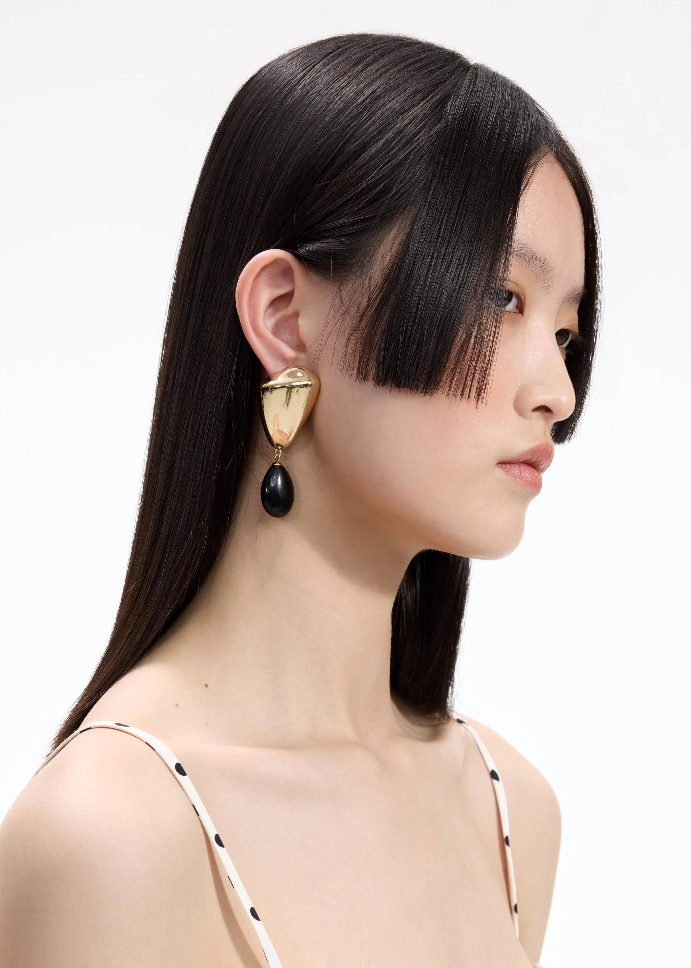 Gold Droplet Earrings - Image 2