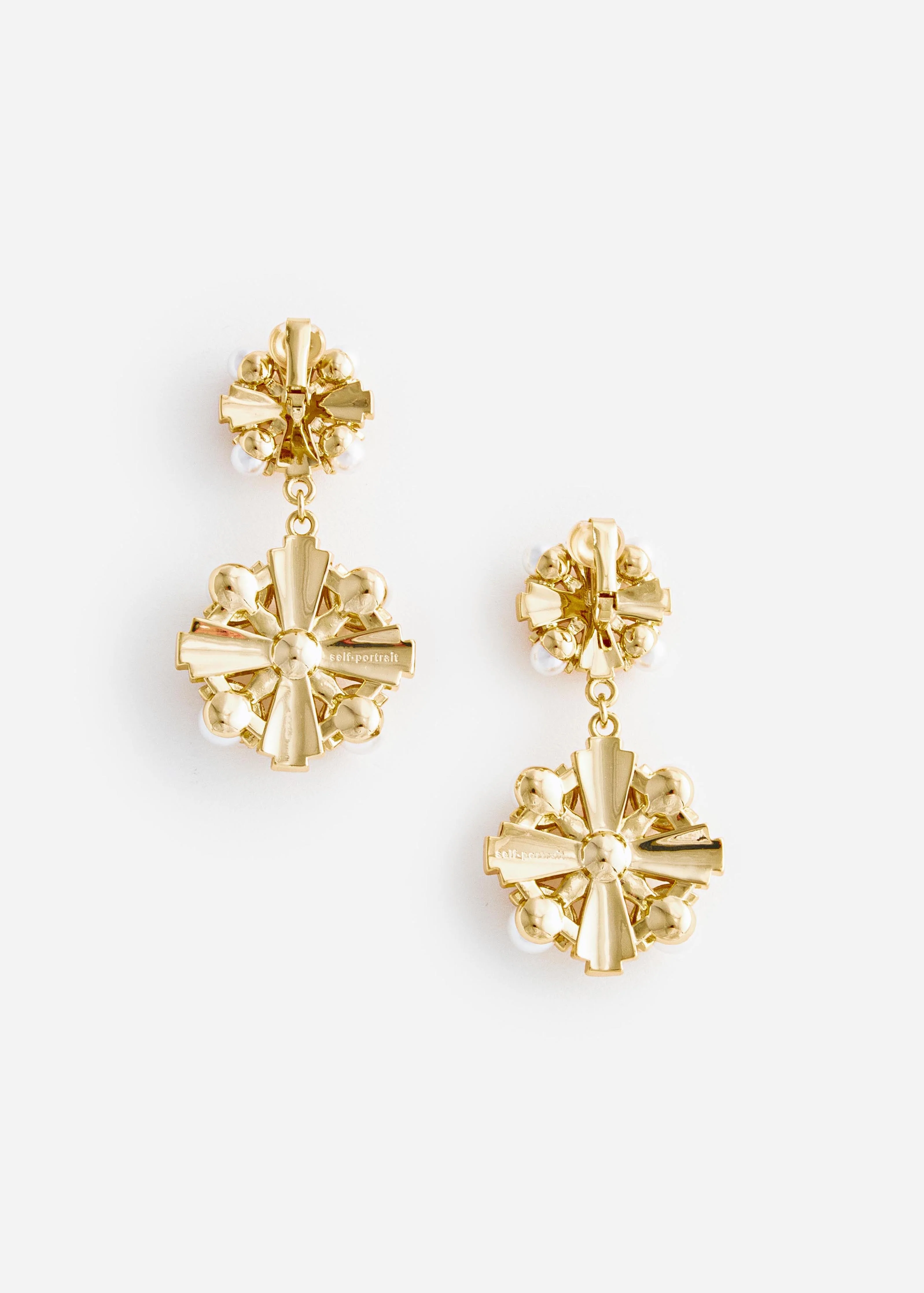 Gold Encrusted Tiered Earrings - Image 3