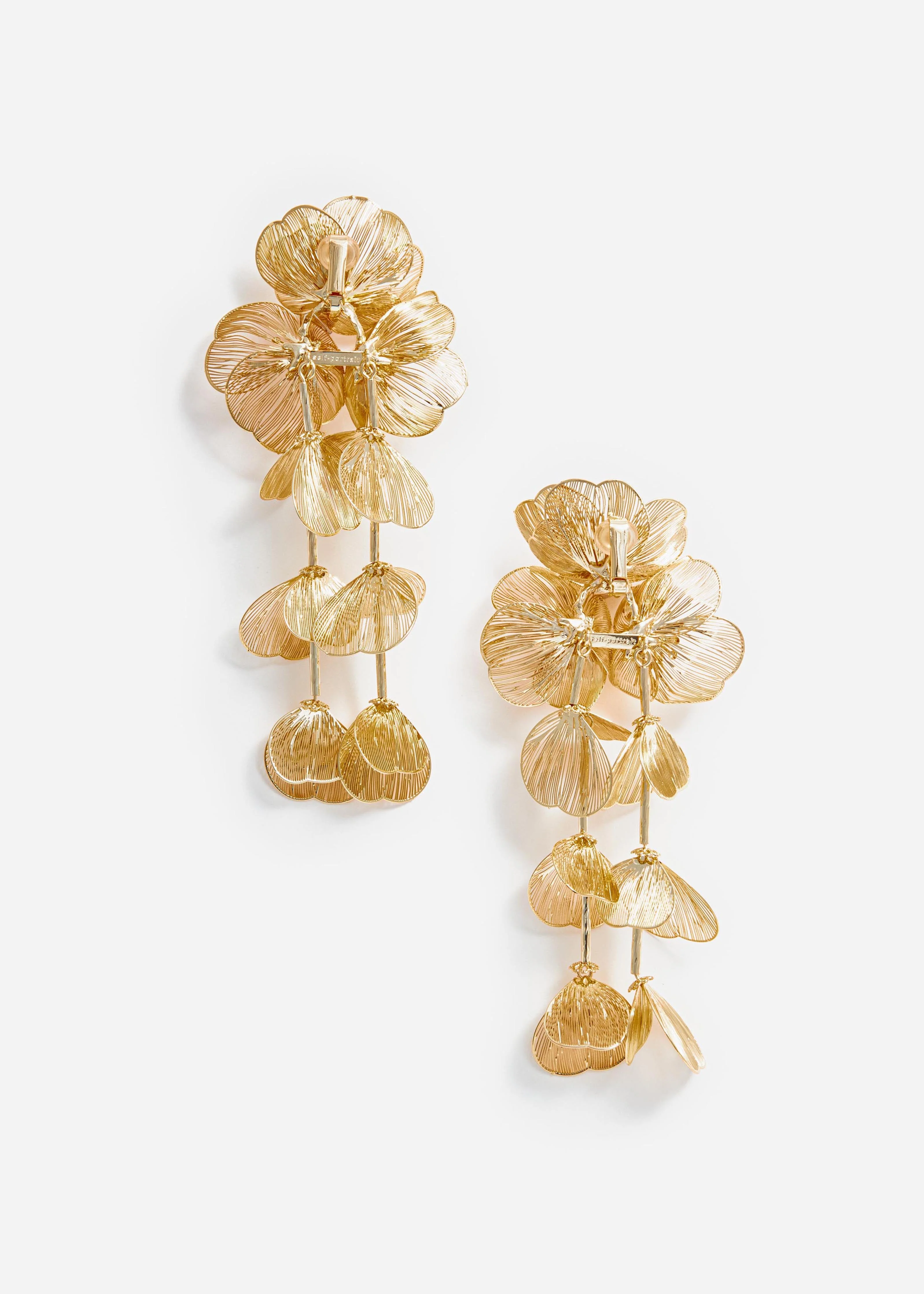 Gold Floral Earrings - Image 3