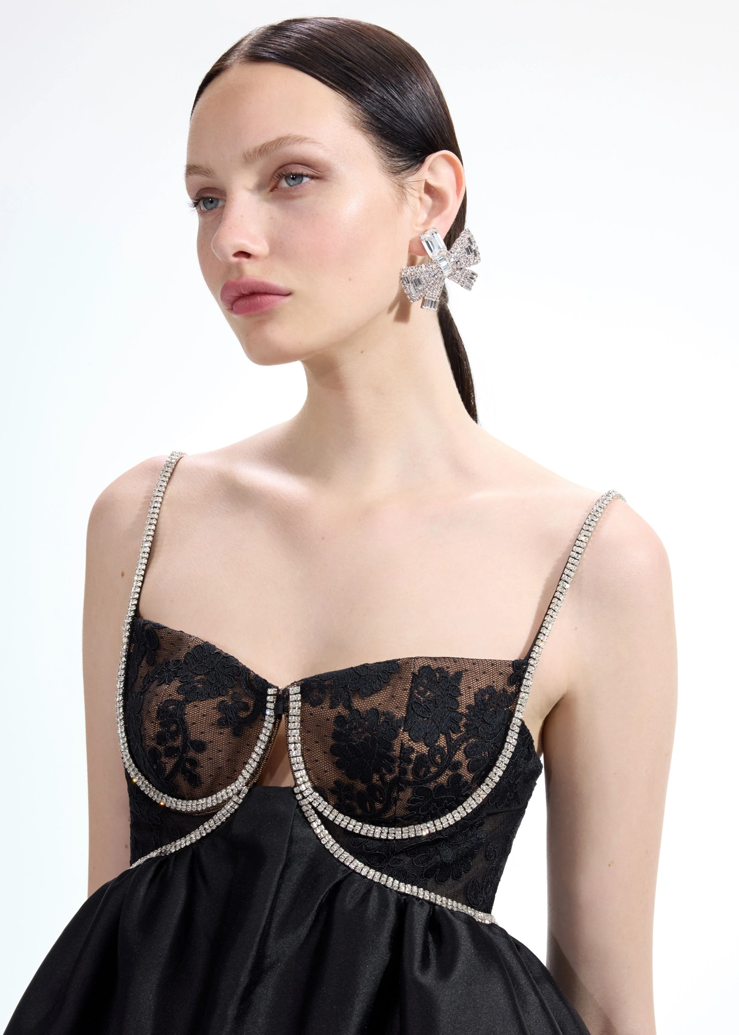 Large Crystal Bow Earrings - Image 4