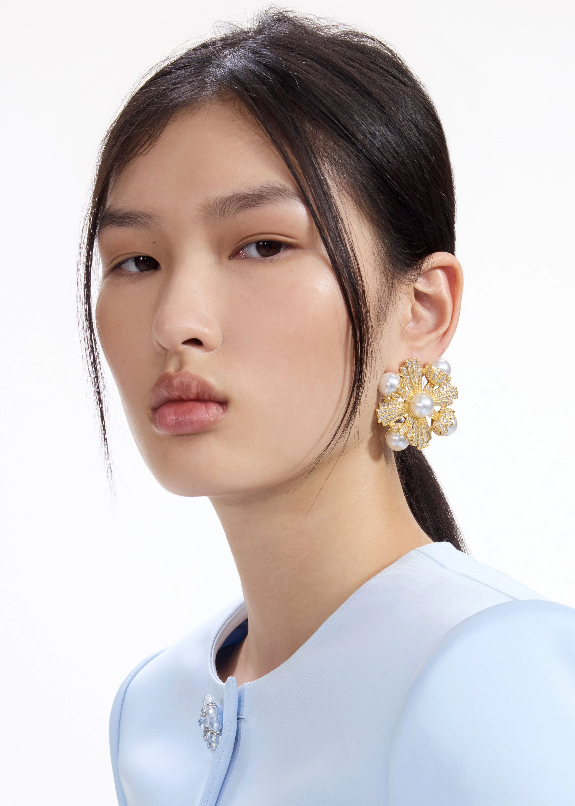 Large Gold Encrusted Earrings - Image 2