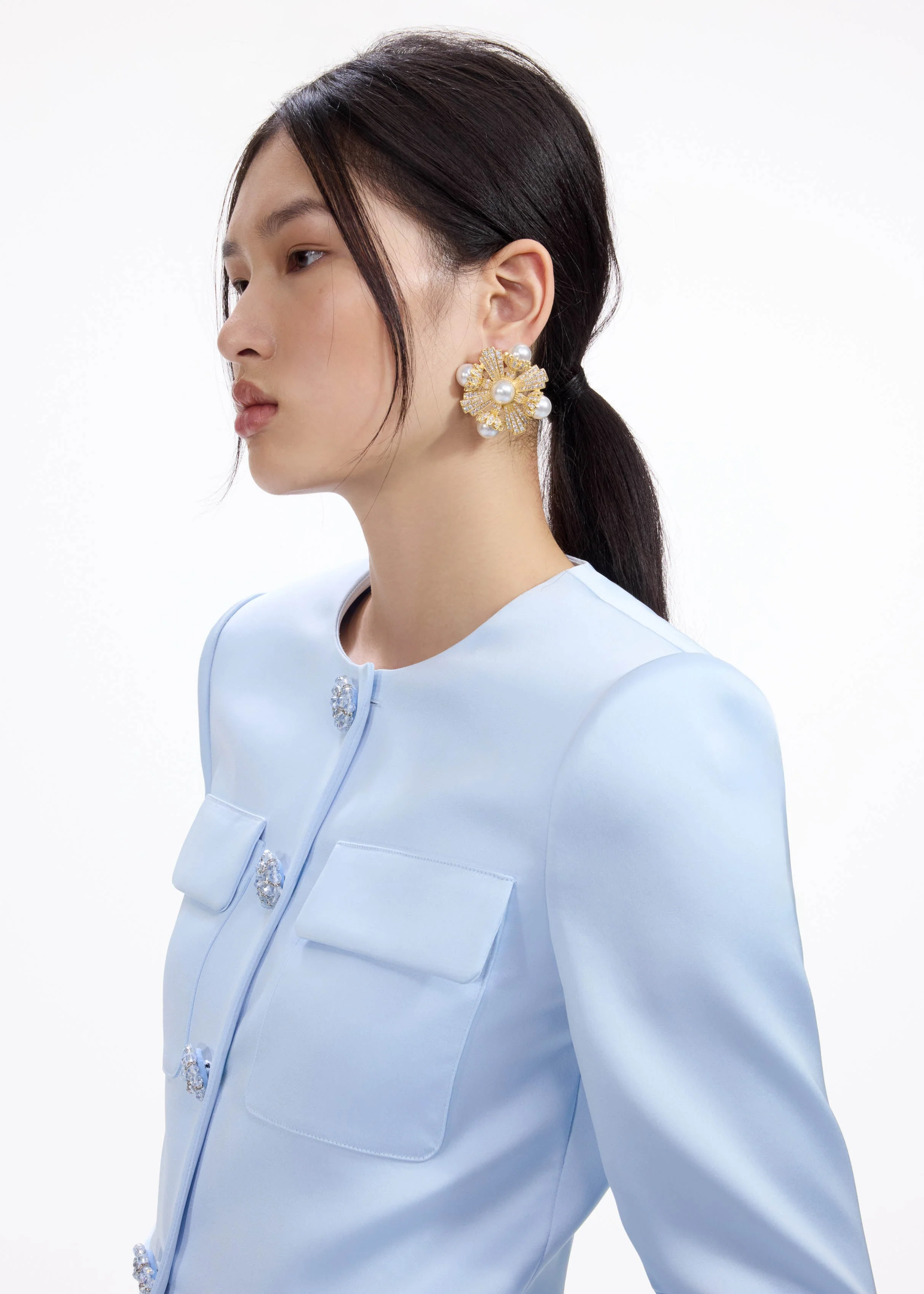 Large Gold Encrusted Earrings - Image 4