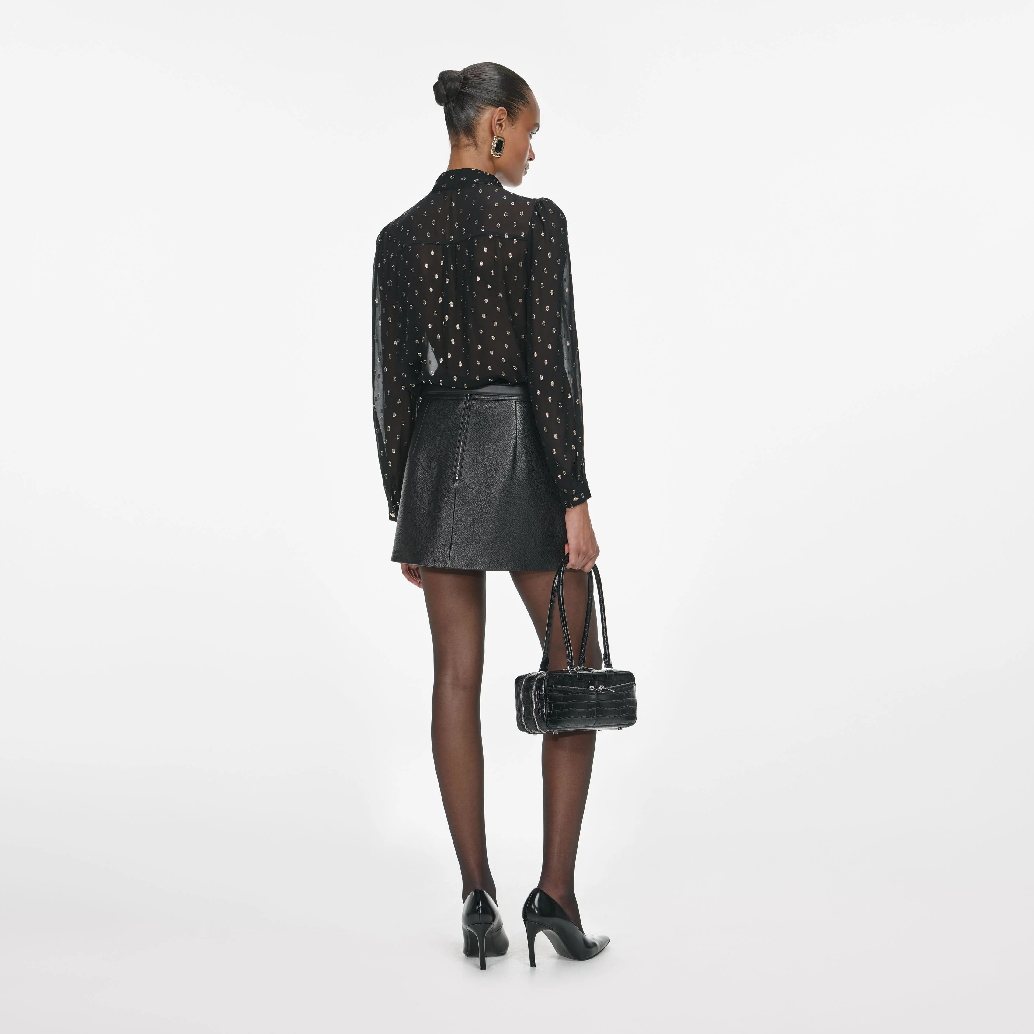 Black And Gold Chiffon Blouse - Image 3