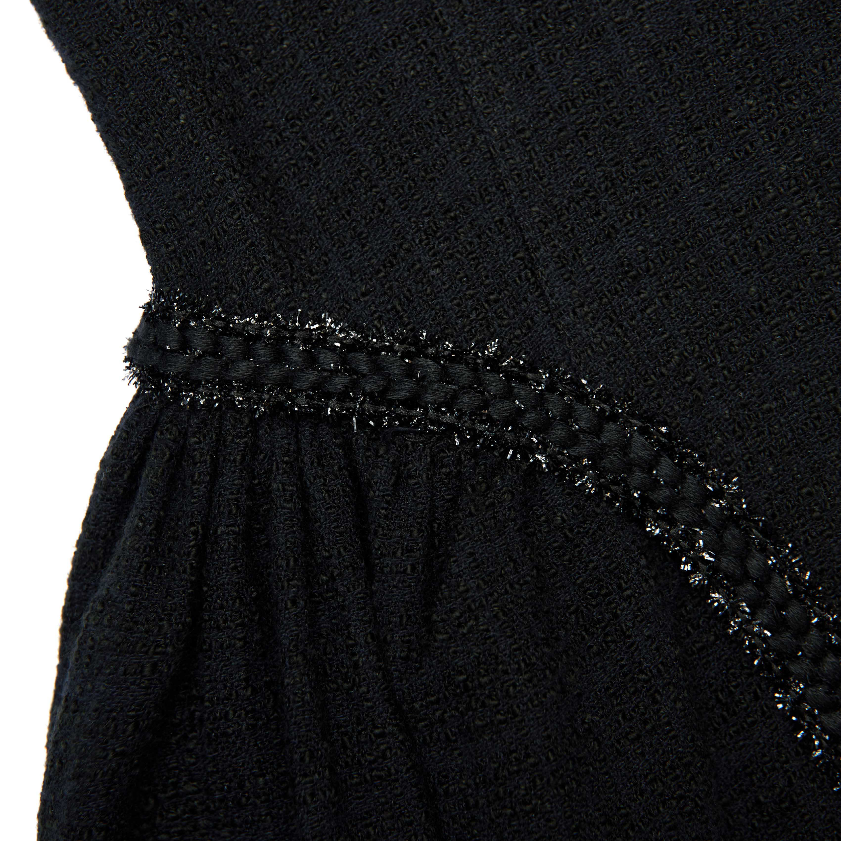 Black Boucle Sleeveless Midi Dress - Image 5