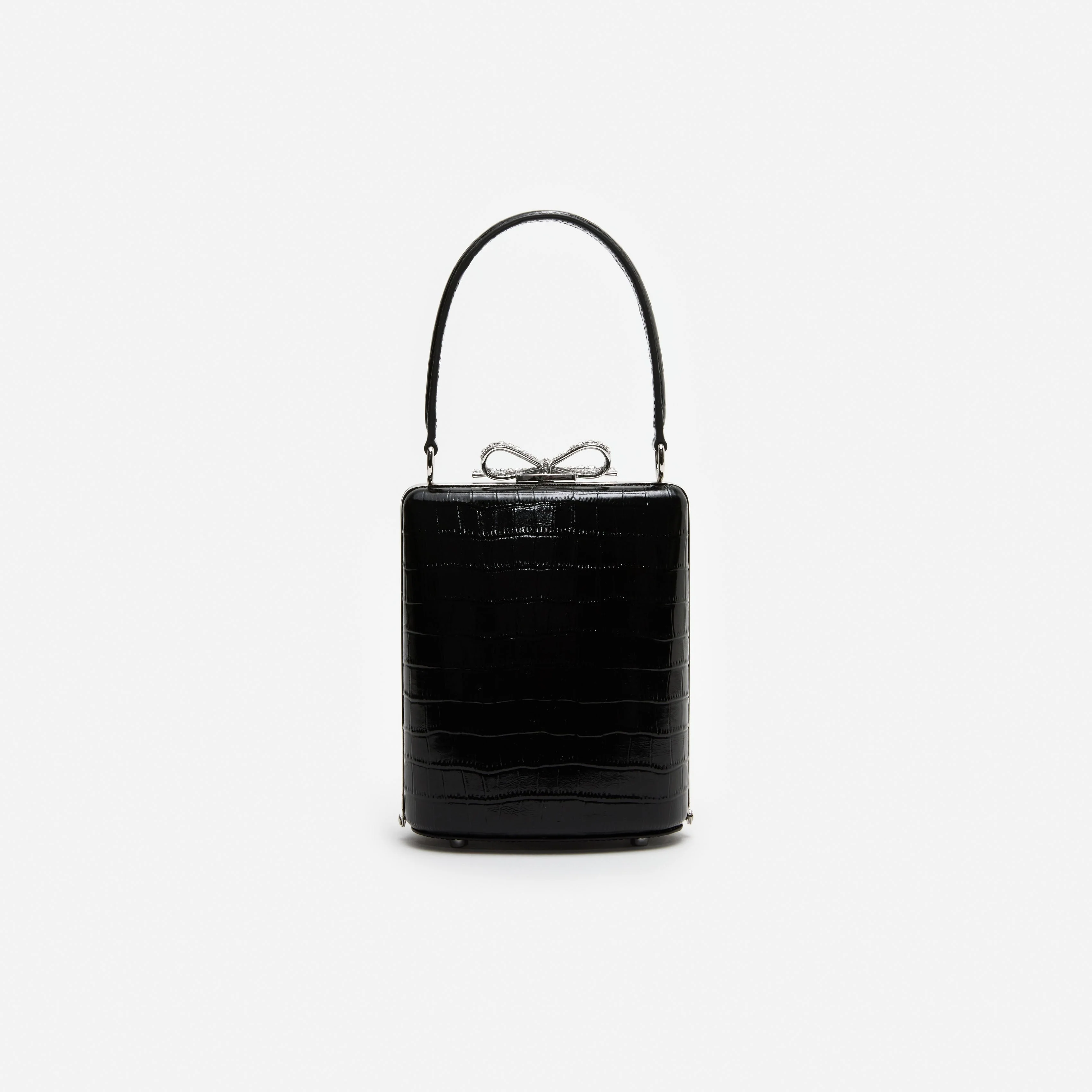 Black Croc Mini Bag - Image 3