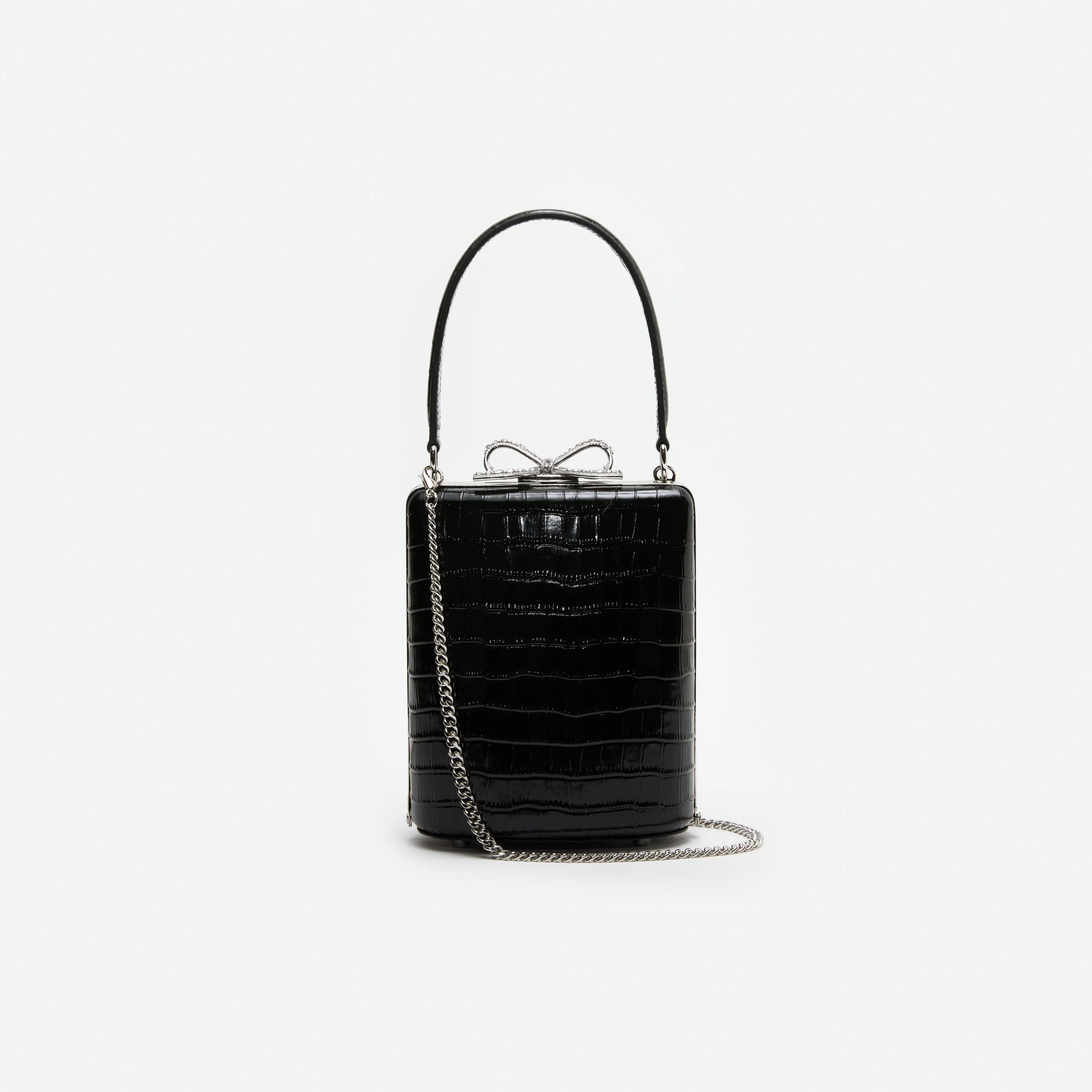 Black Croc Mini Bag - Image 4
