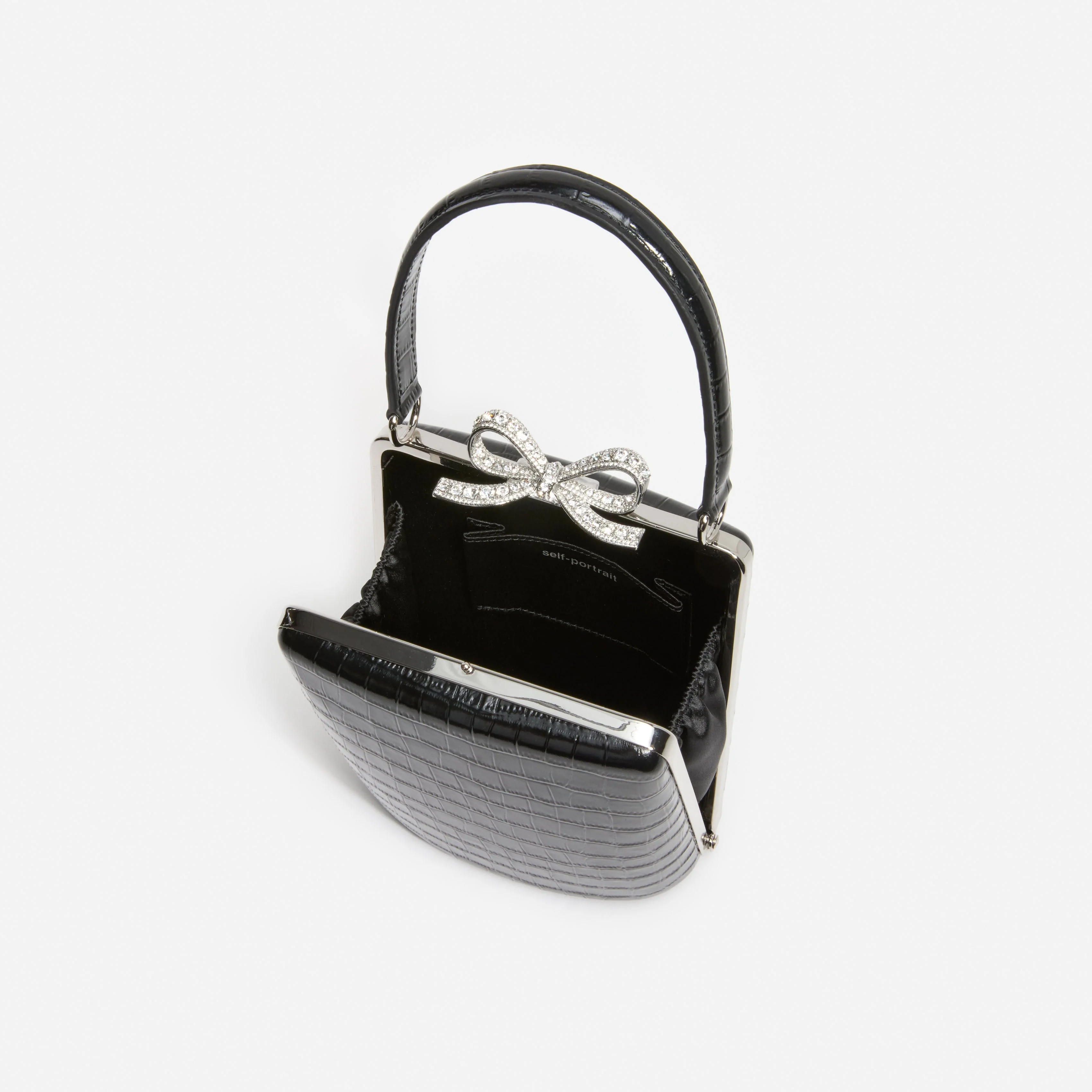 Black Croc Mini Bag - Image 5