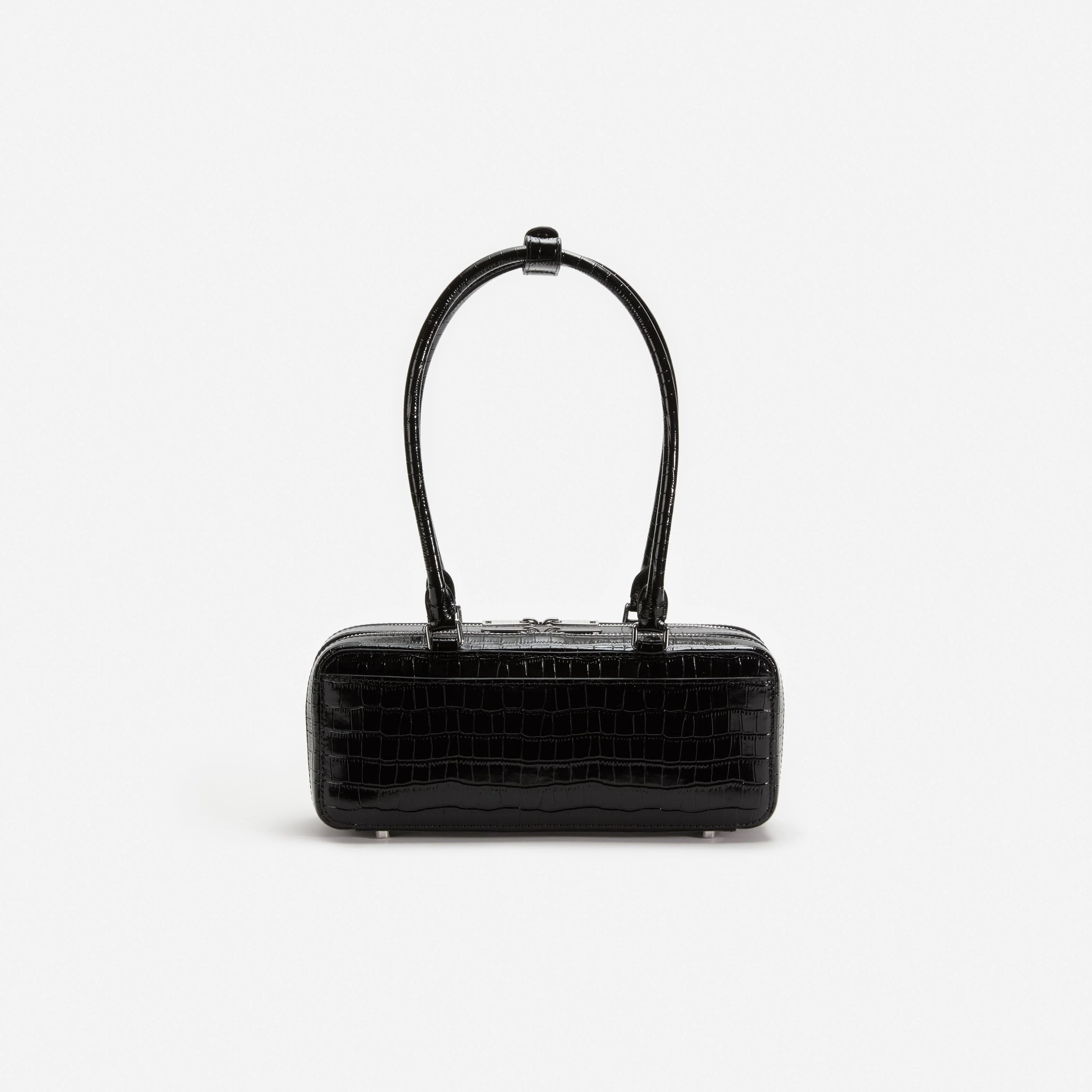 Black Croc Shoulder Bag - Image 3
