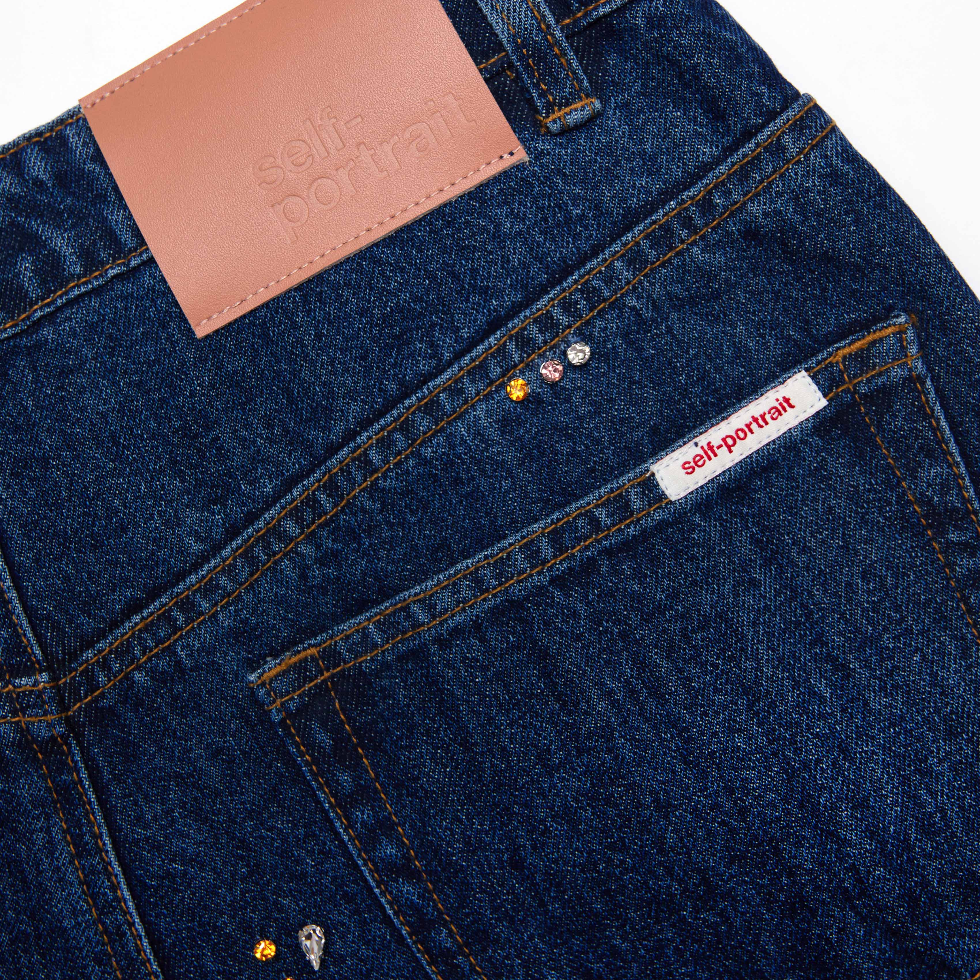 Blue Embellished Wide Leg Jeans - Image 5
