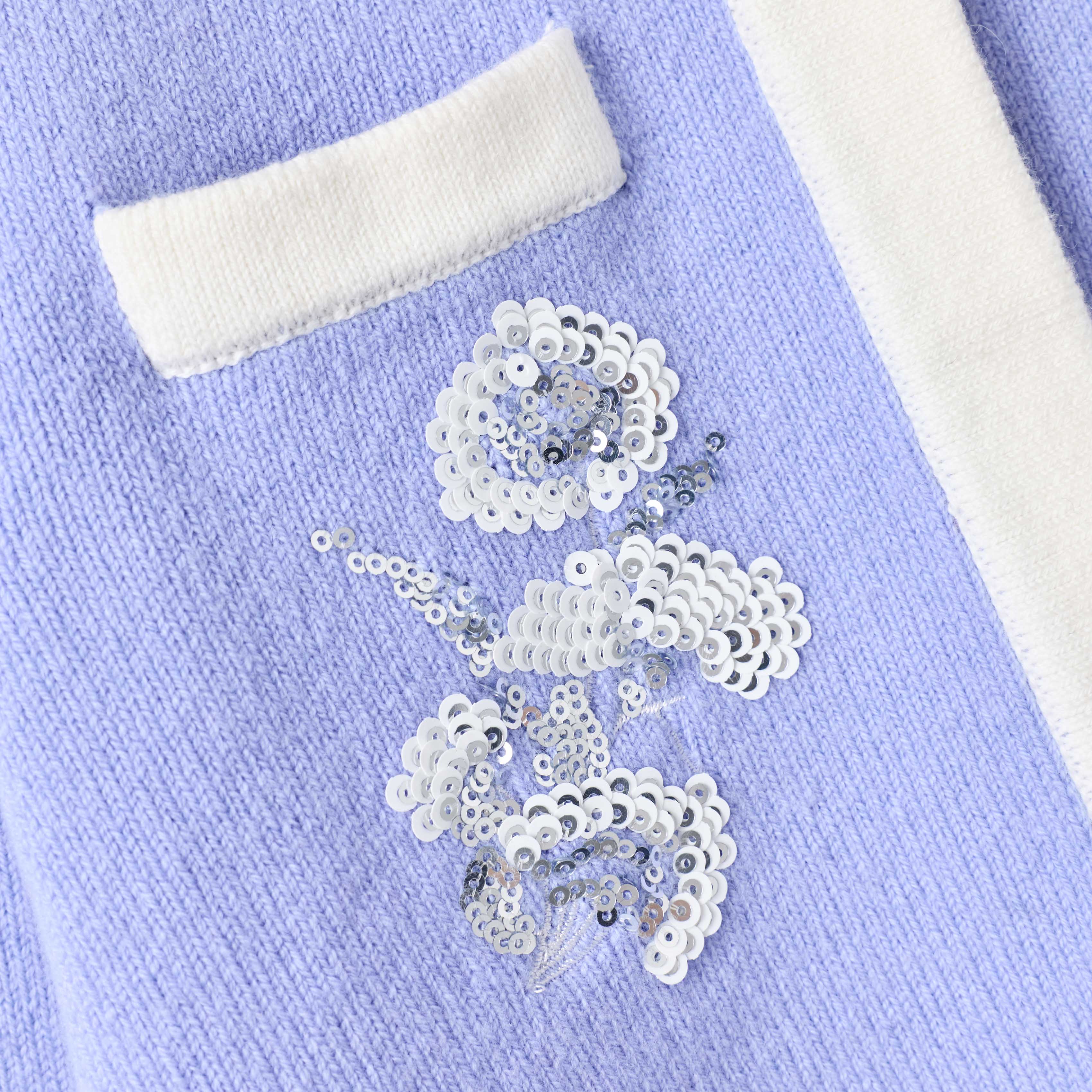 Blue Floral Knit Cardigan - Image 4