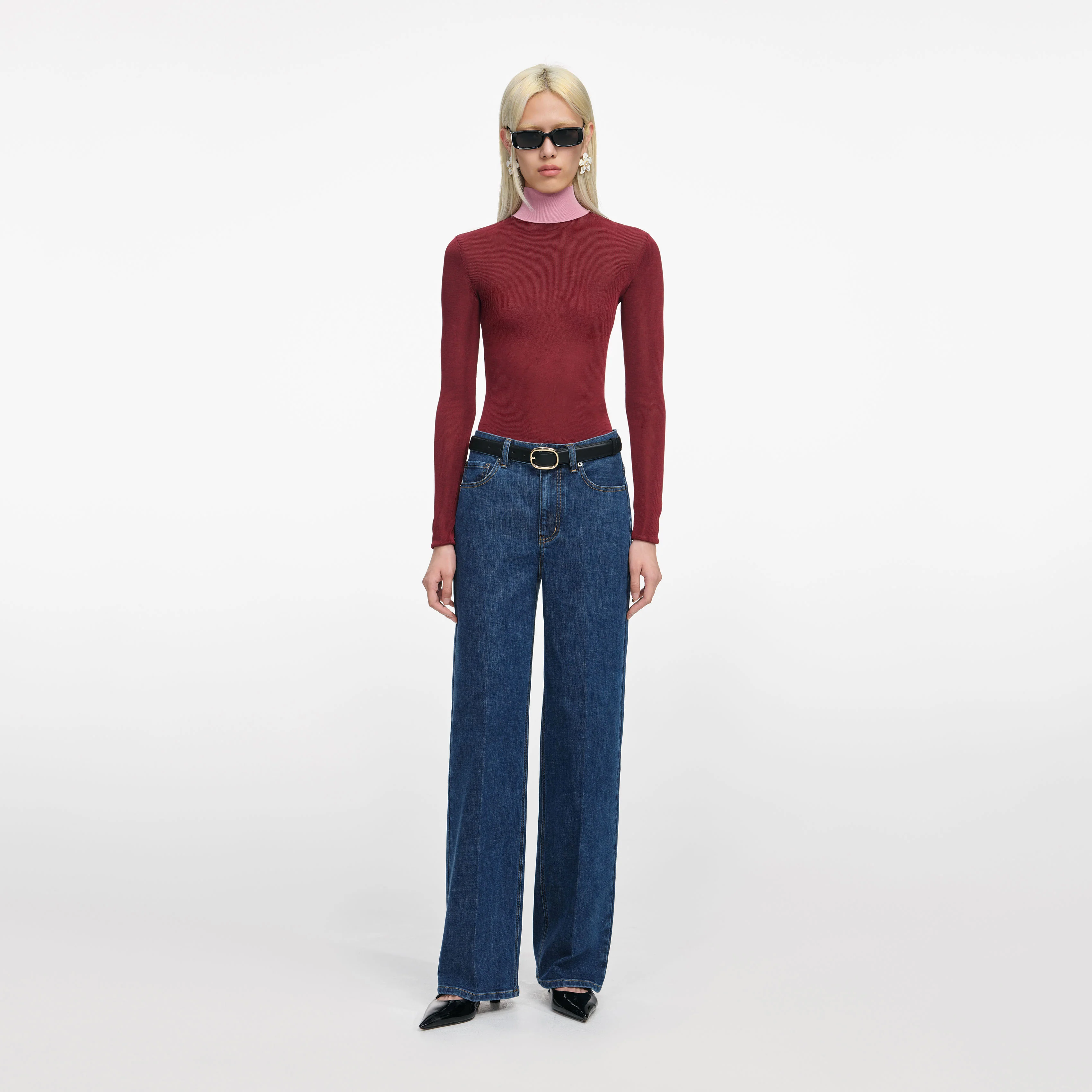 Blue Straight Leg Jeans