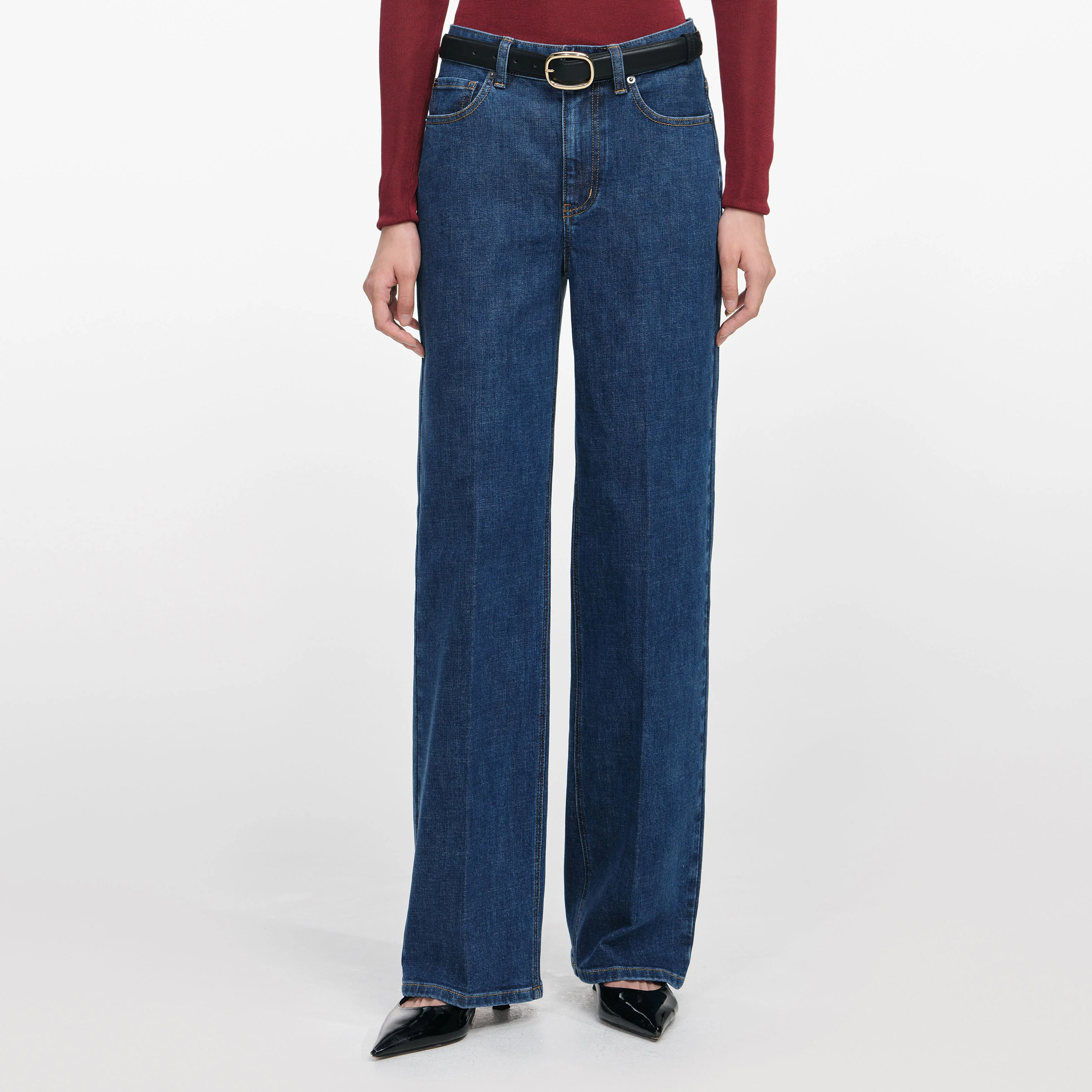 Blue Straight Leg Jeans - Image 4