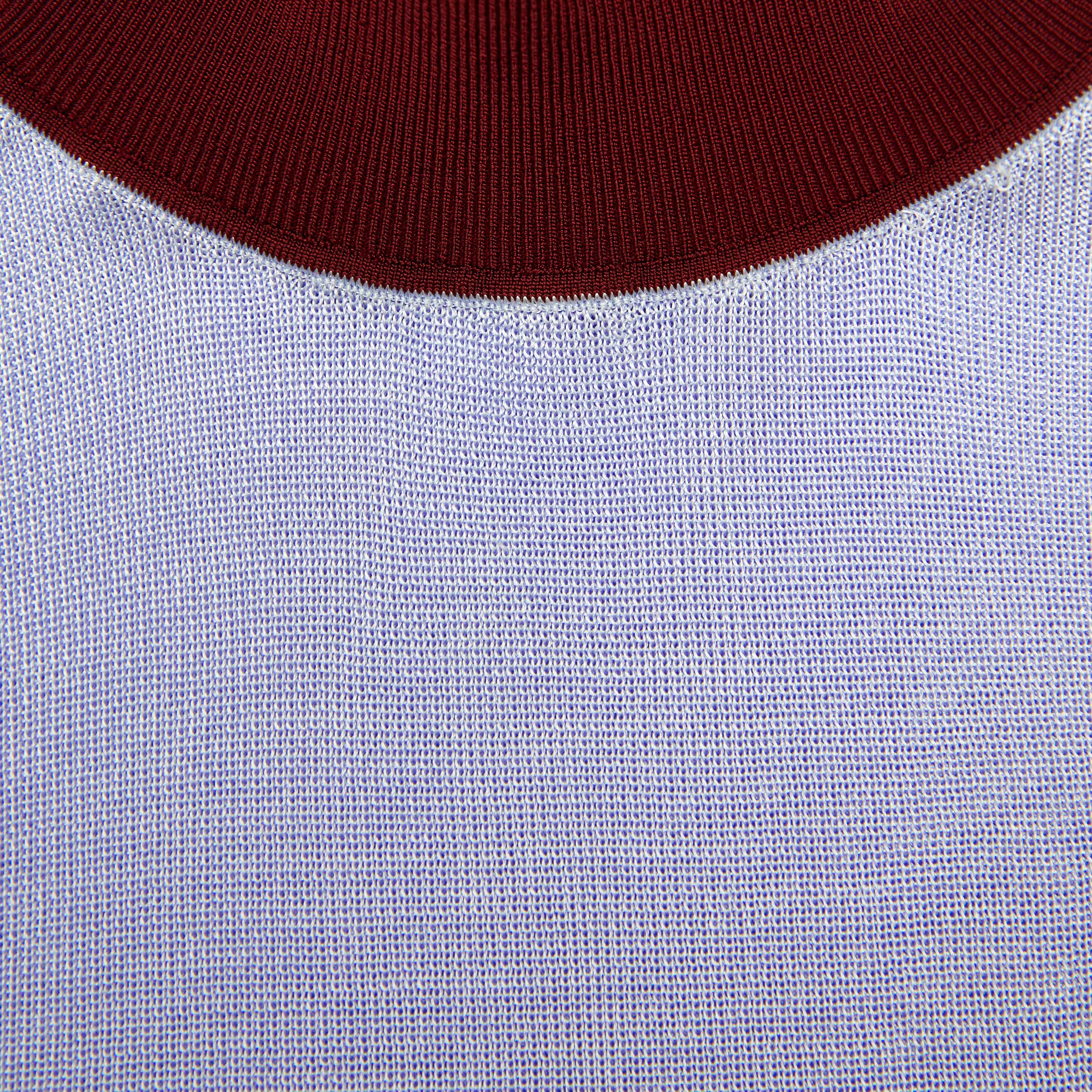 Blue Viscose Knit Short Sleeve Top - Image 5