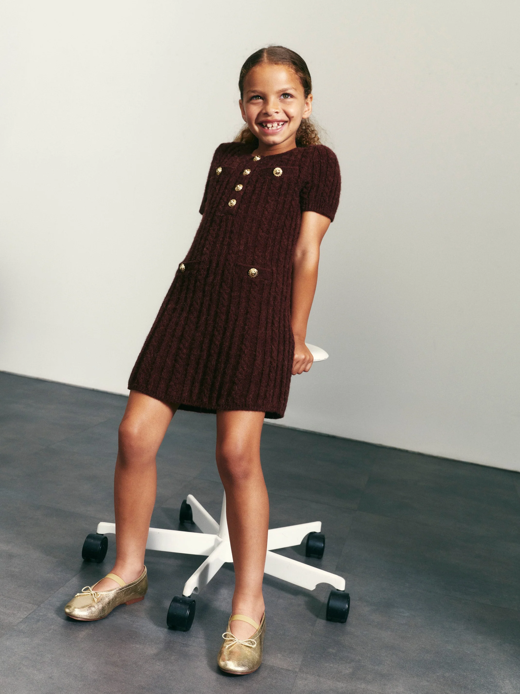 Brown Alpaca Knit Dress - Image 3
