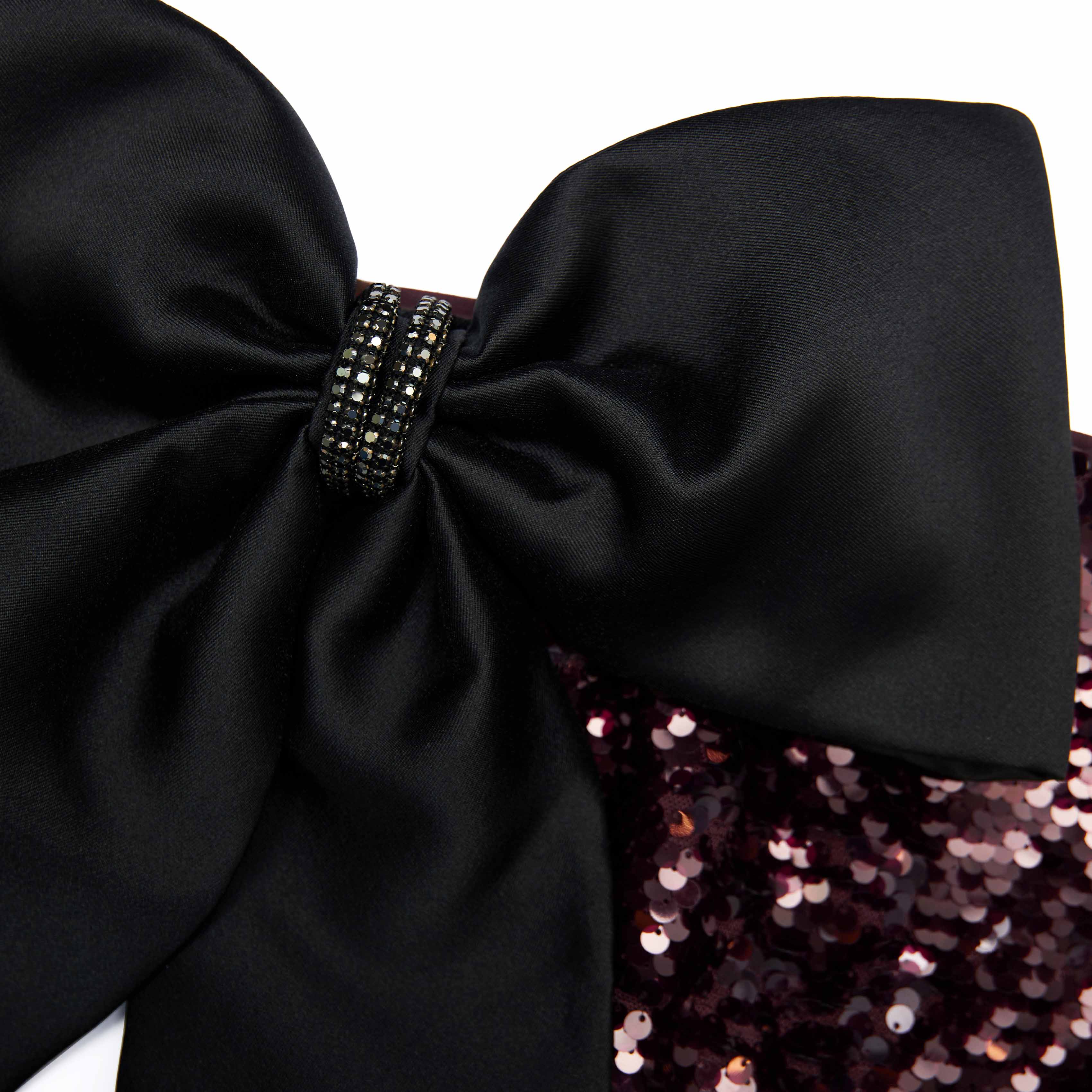 Brown Sequin Bow Maxi Dress - Image 5