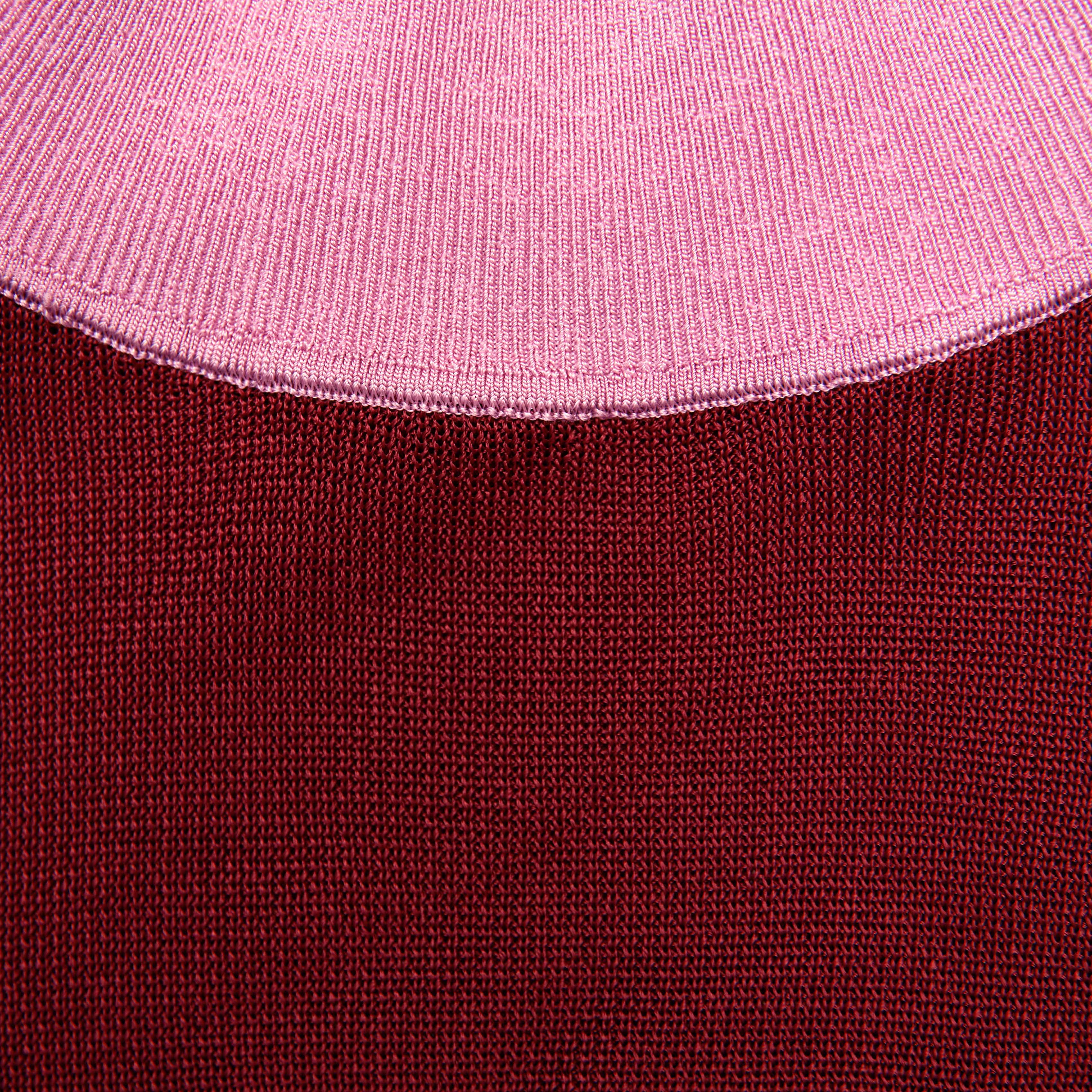 Burgundy Contrast Viscose Knit Top - Image 5