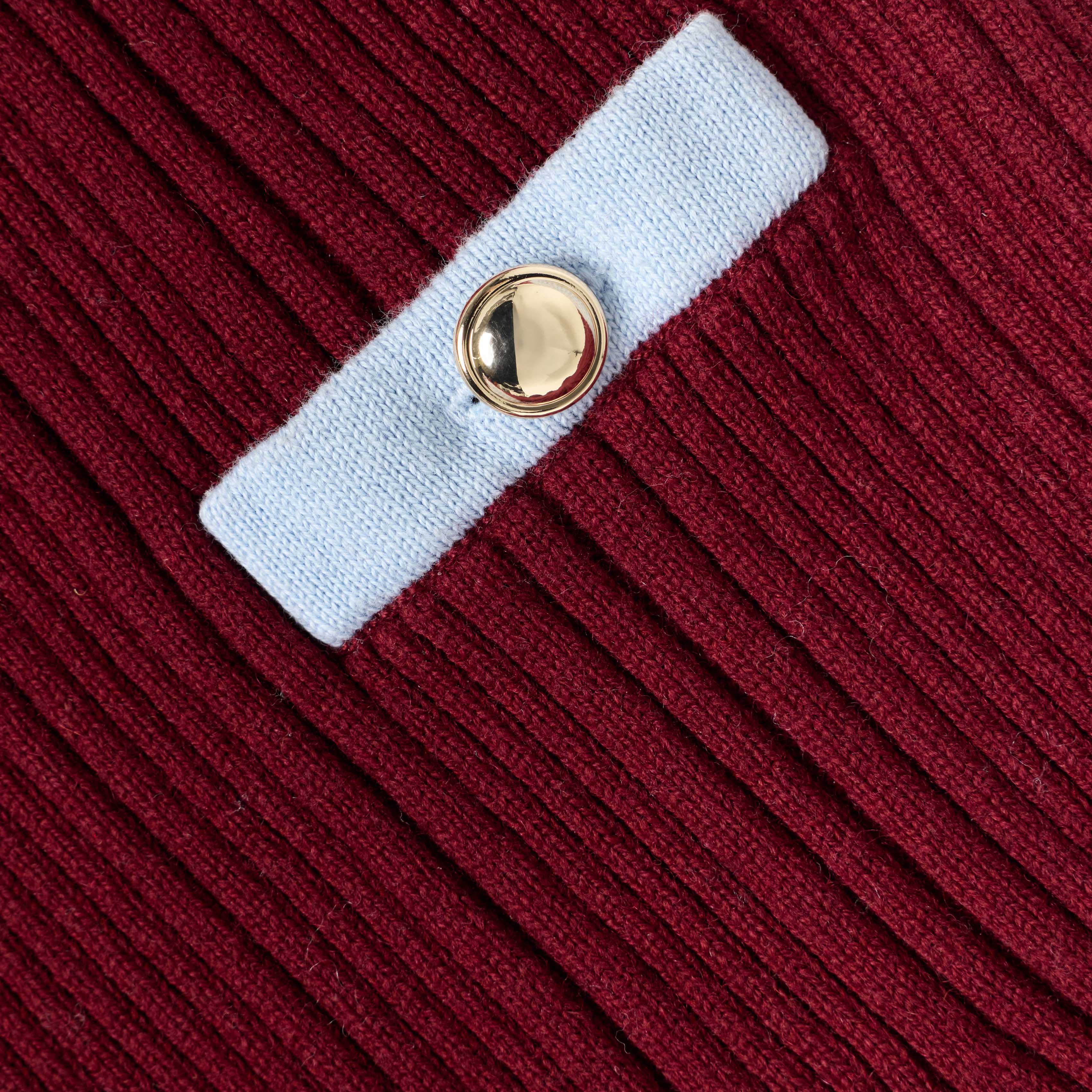 Burgundy Ribbed Knit Skirt - Image 4