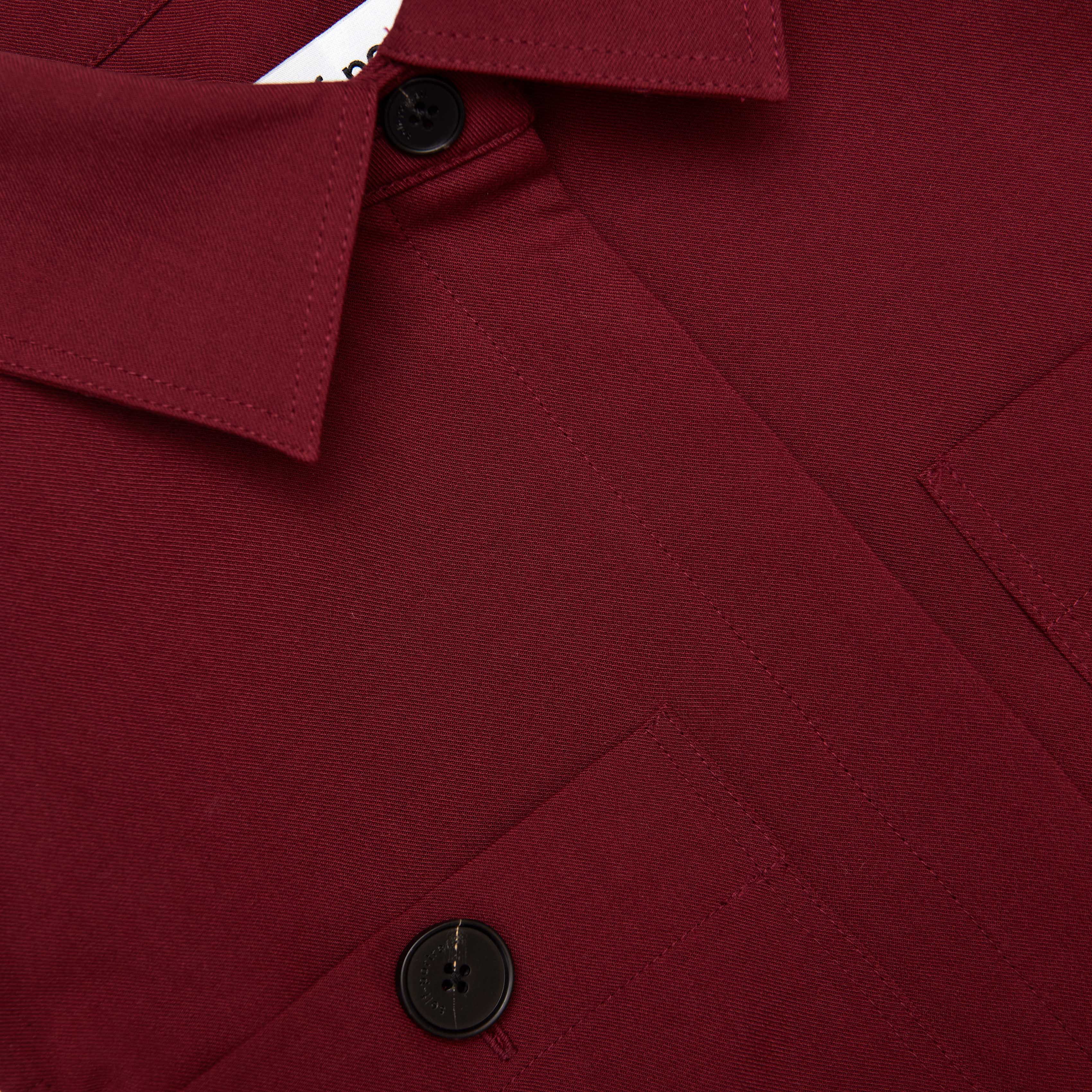 Burgundy Twill Belted Midi Dress - Image 5