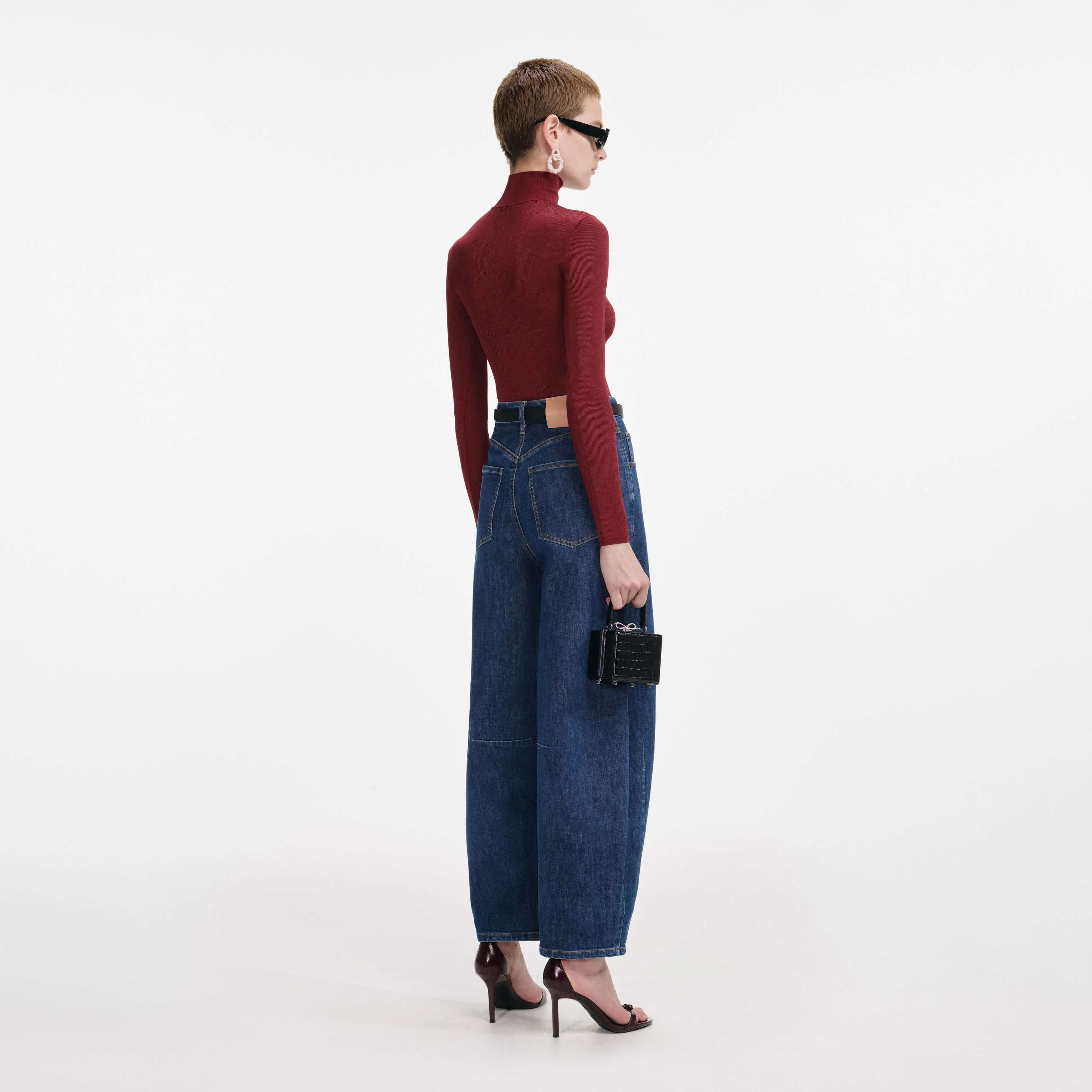 Burgundy Viscose Knit Top - Image 3