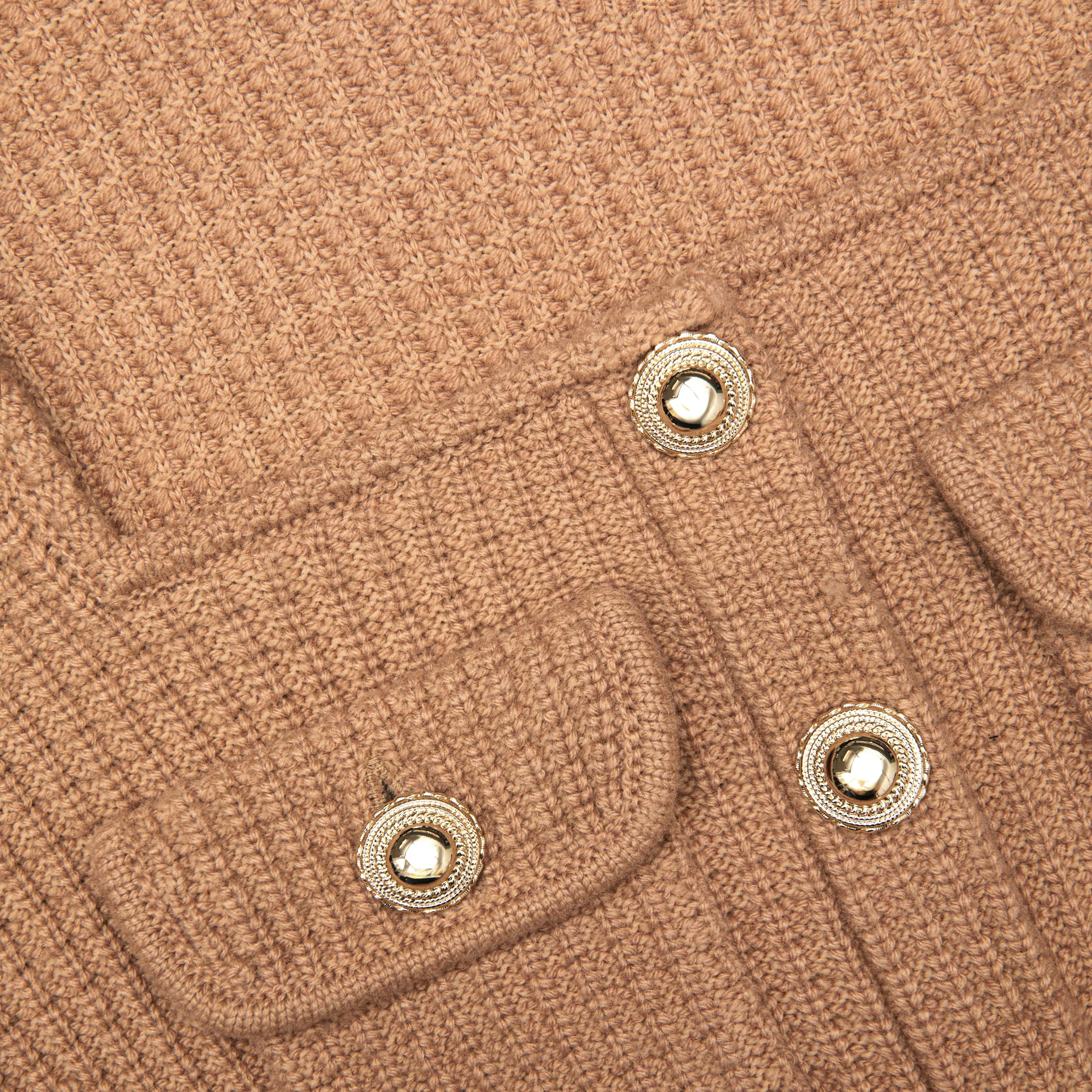 Camel Peplum Knit Midi Dress - Image 5