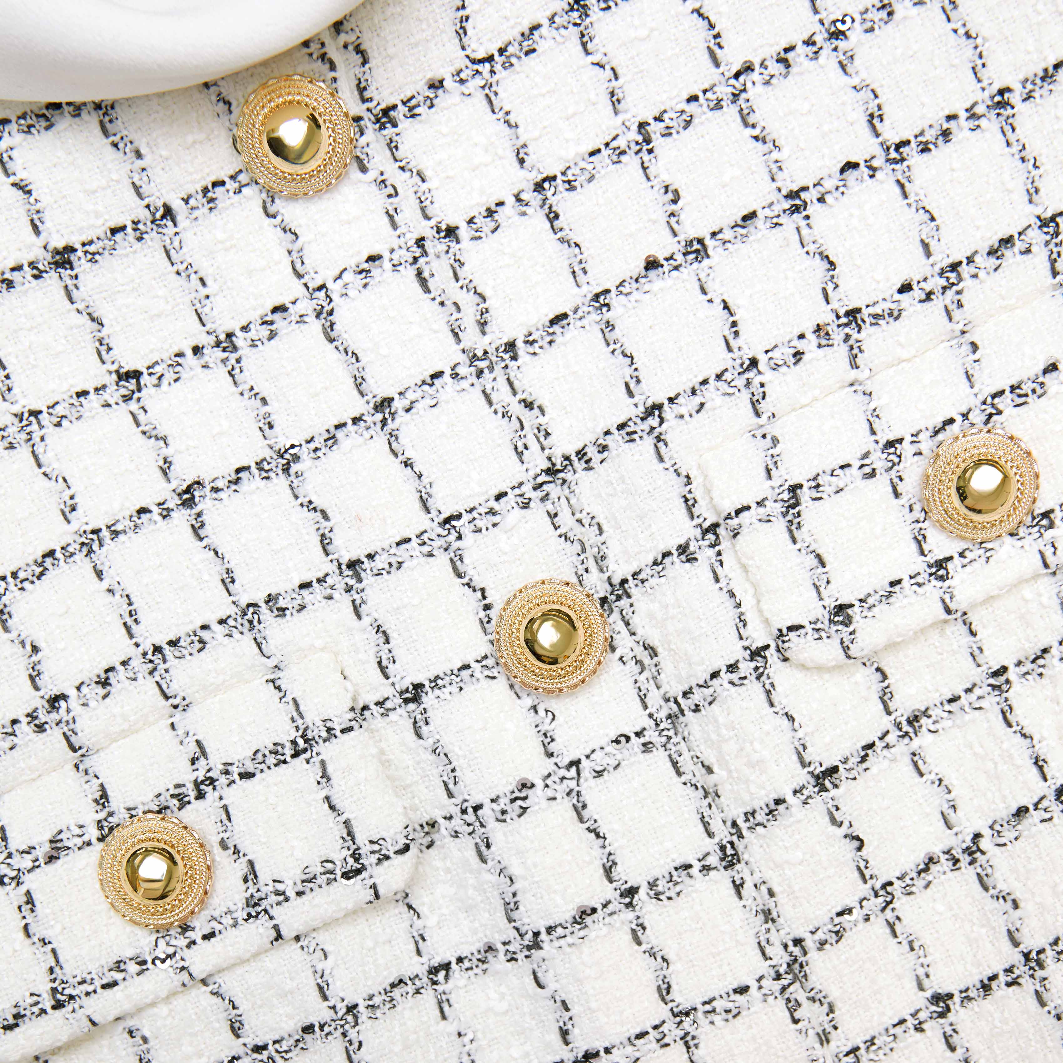 Check Boucle Mini Dress - Image 5
