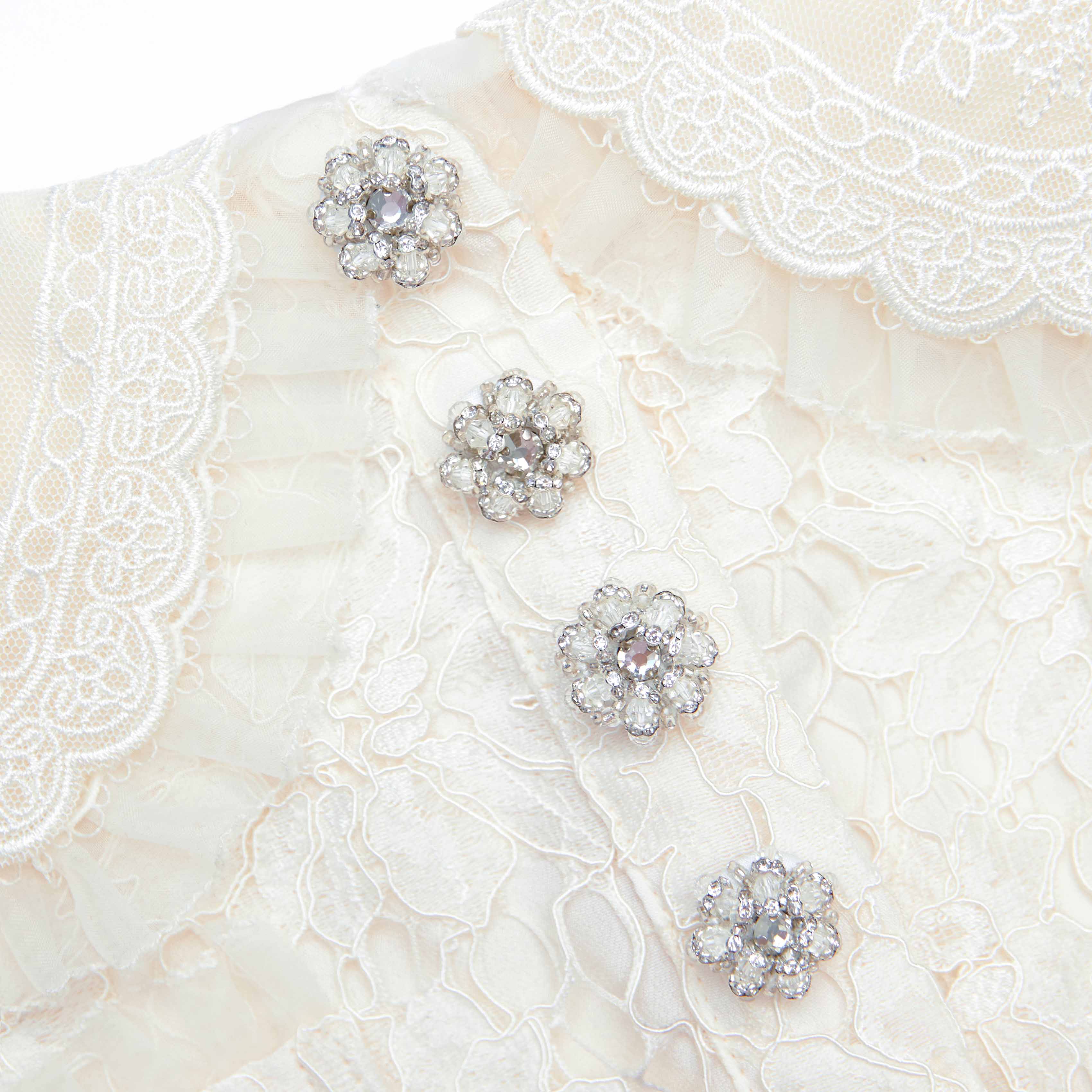 Cream Floral Lace Mini Dress - Image 5