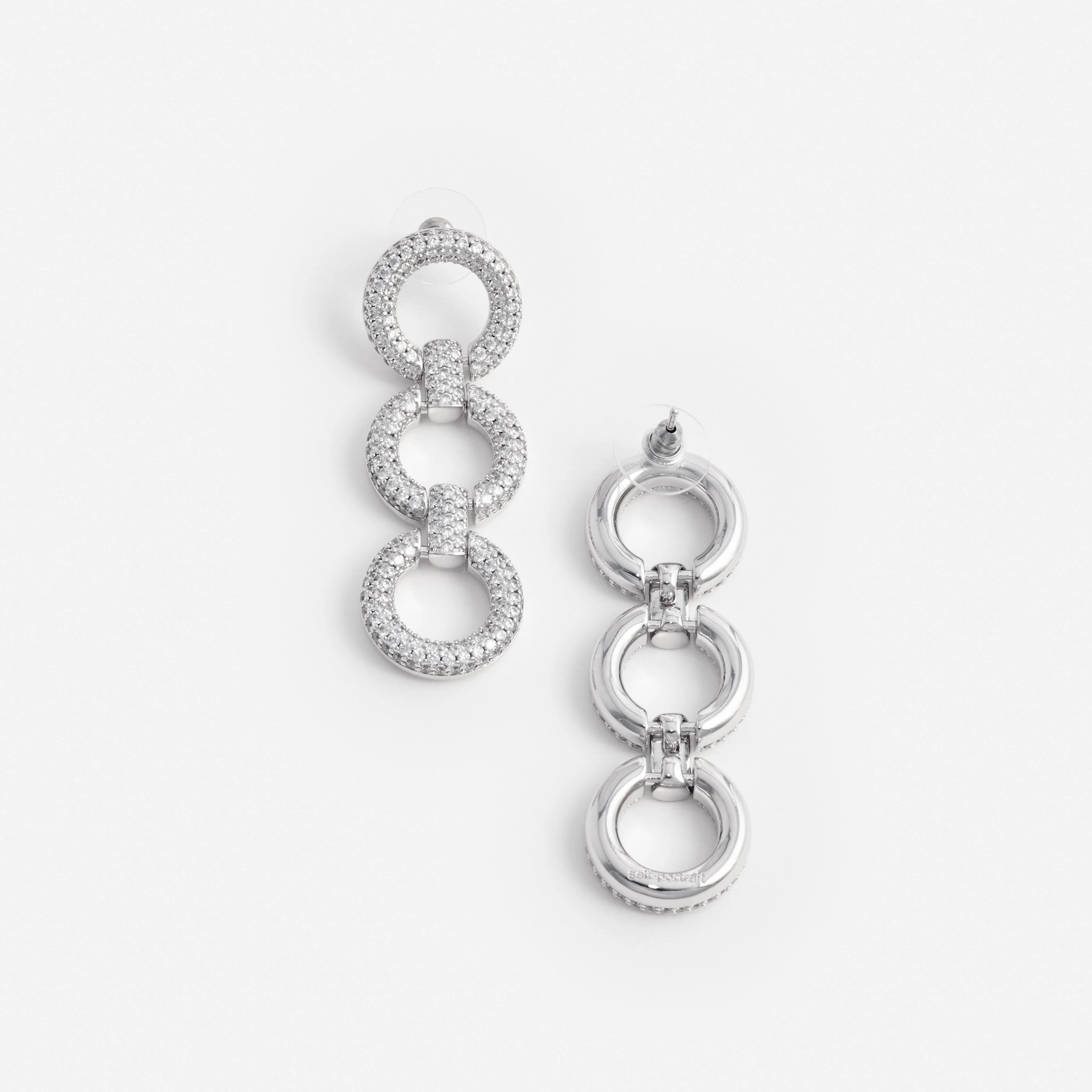 Crystal Link Three Tiered Earrings - Image 3