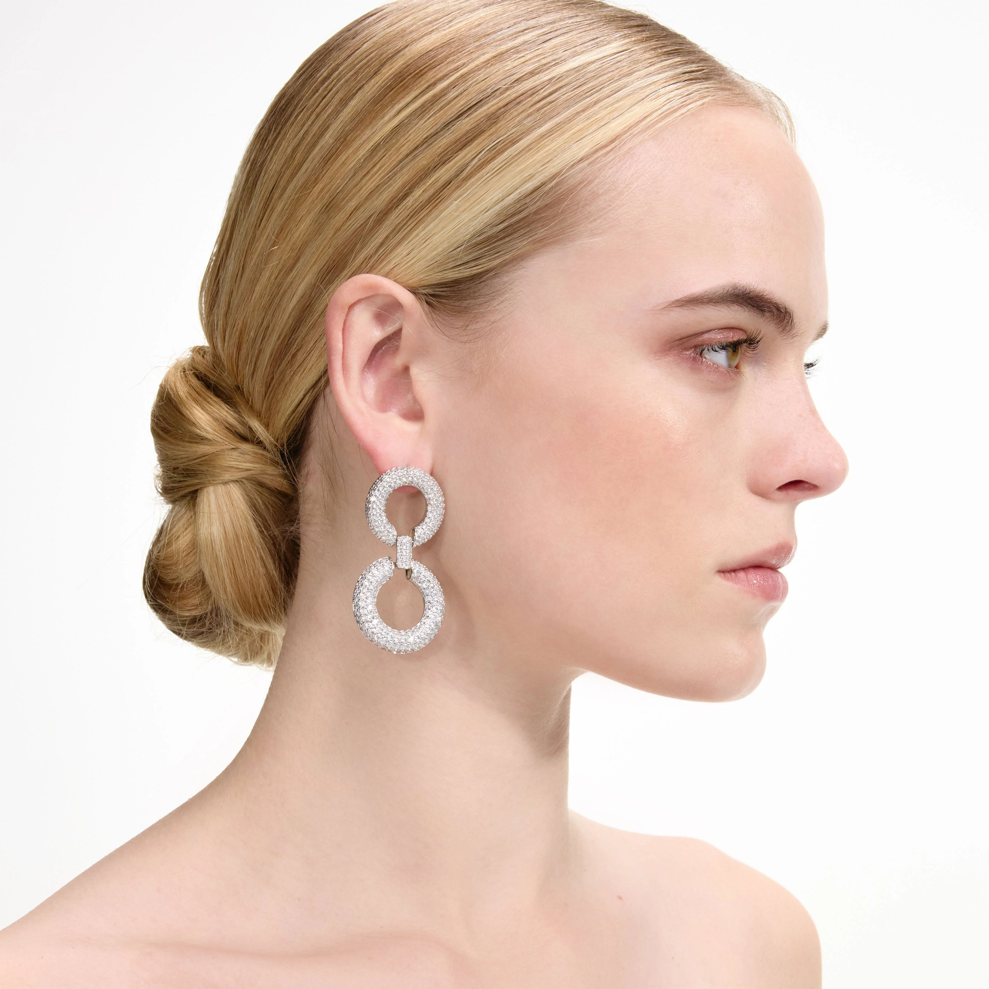 Crystal Link Two Tiered Earrings - Image 2