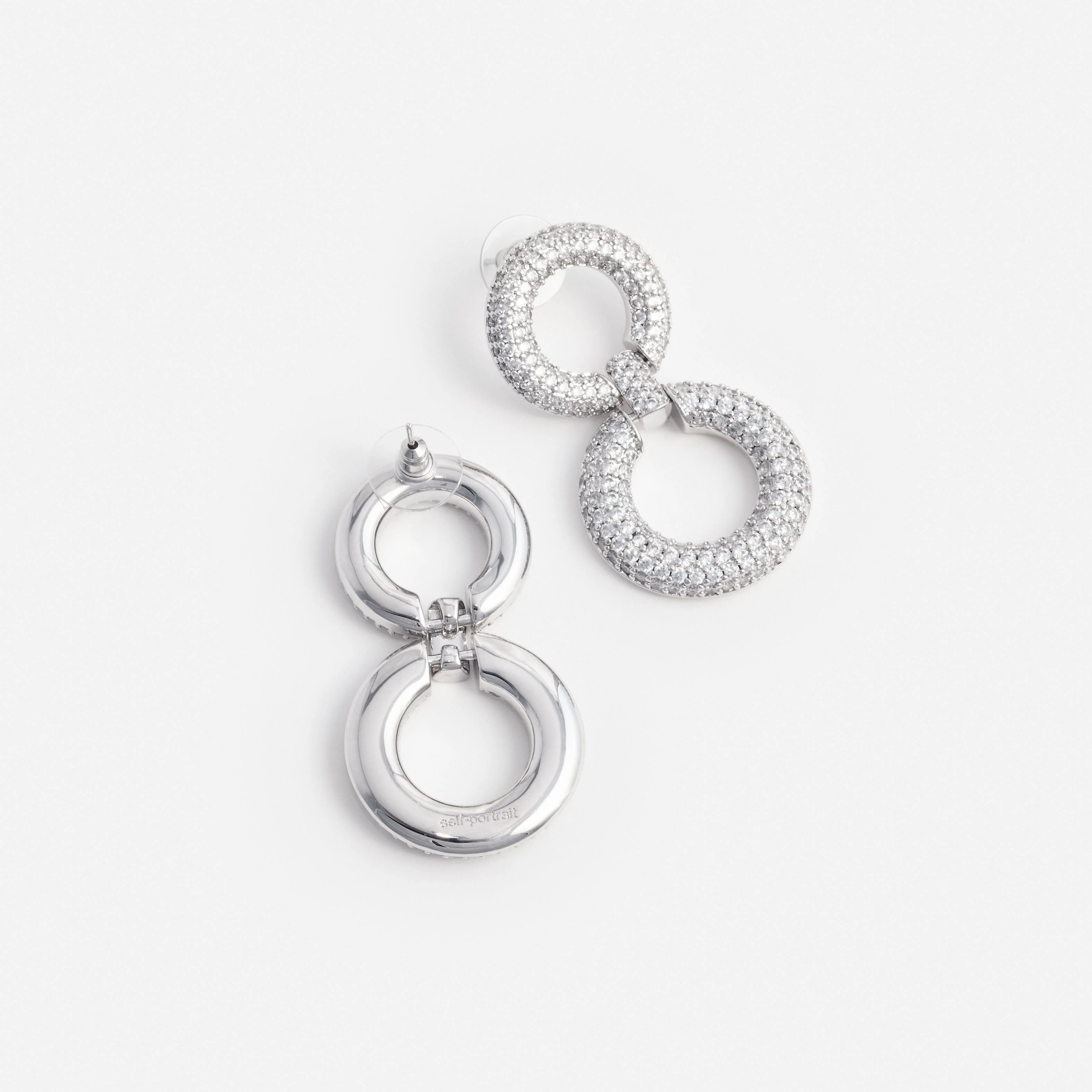 Crystal Link Two Tiered Earrings - Image 3