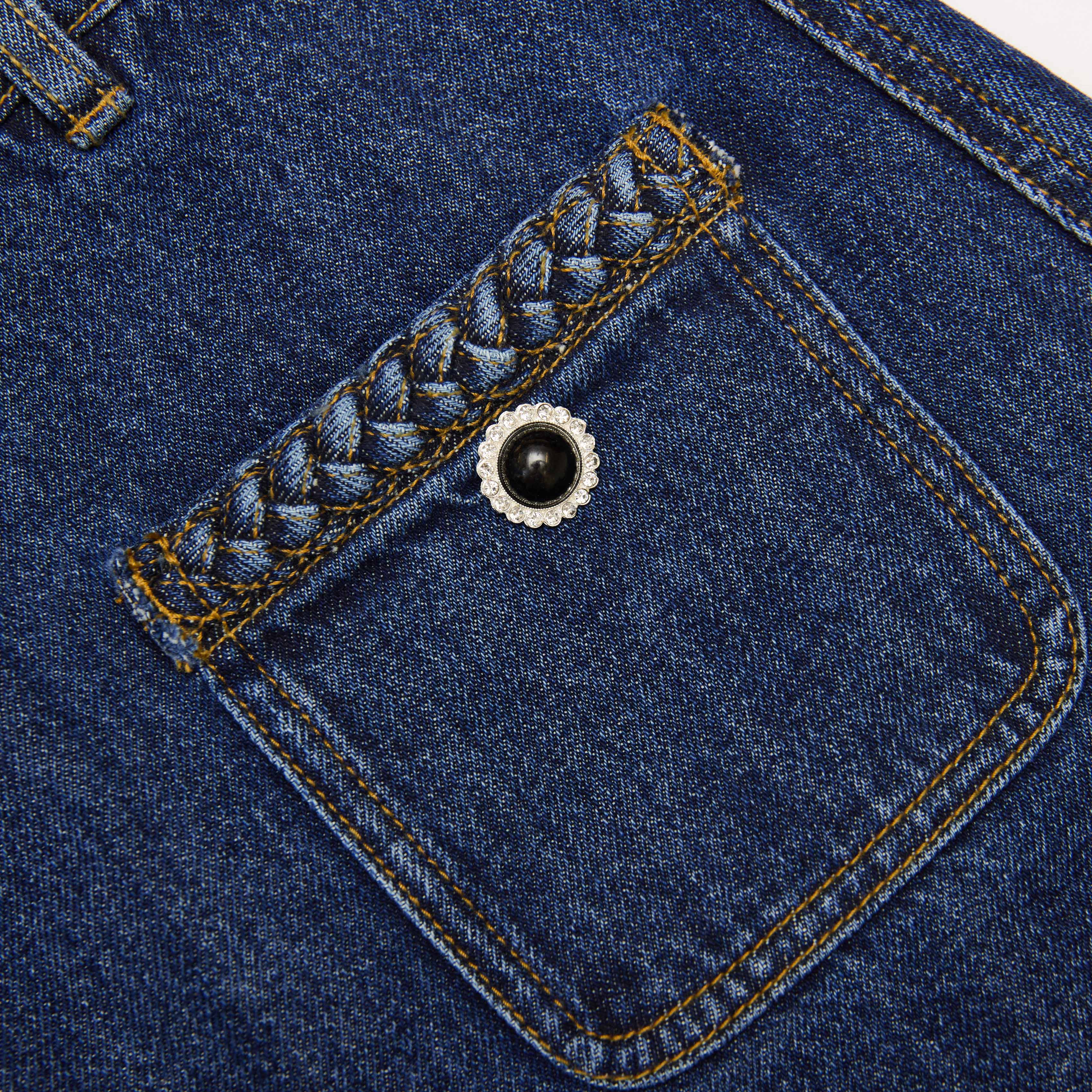 Denim Braided Mini Skirt - Image 5
