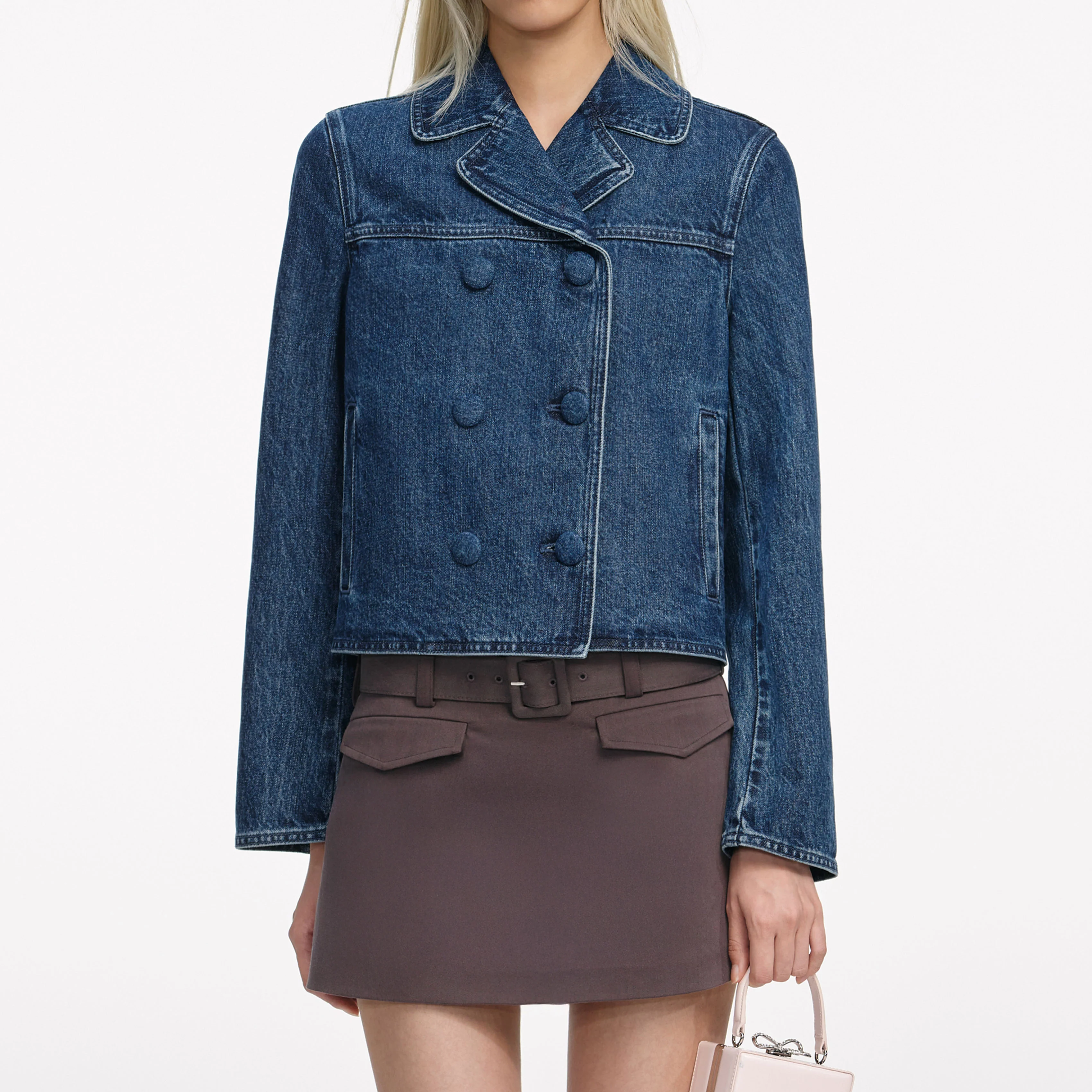 Double Breasted Denim Jacket - Image 4