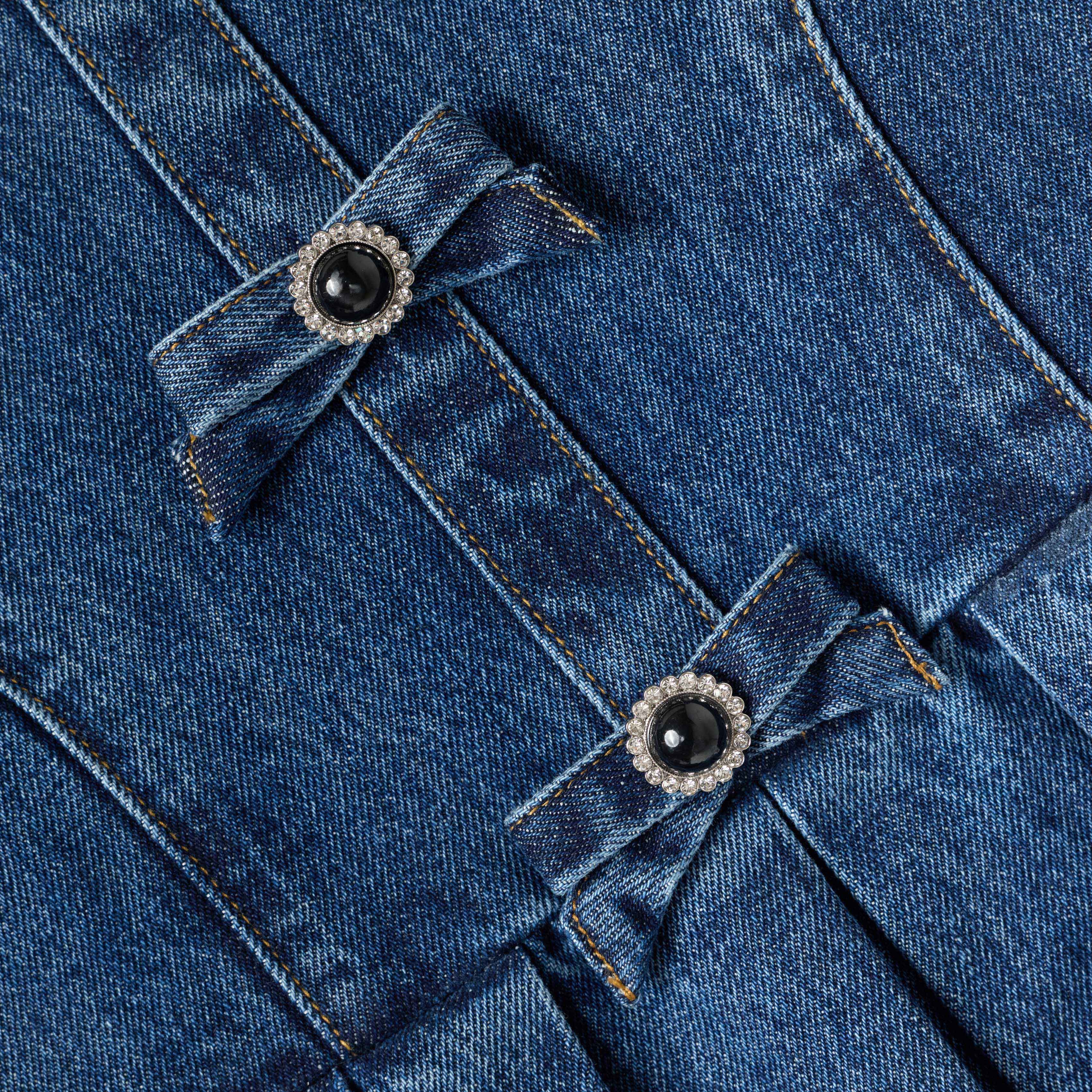 Flared Denim Dress - Image 3