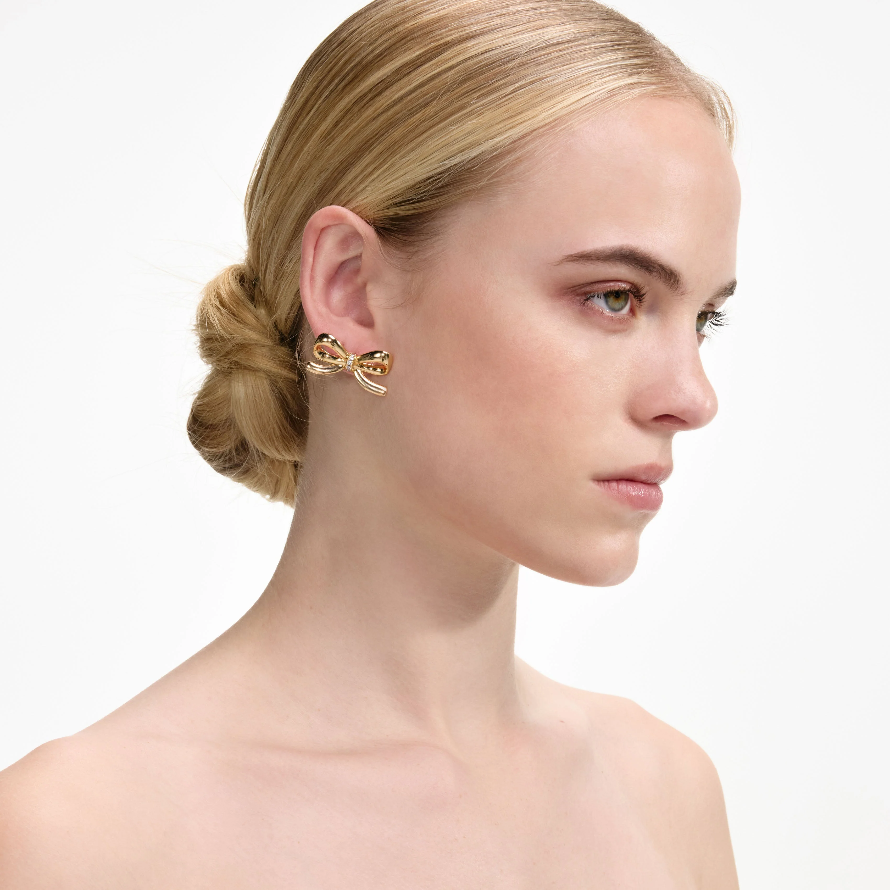 Gold Bow Earrings - Image 2