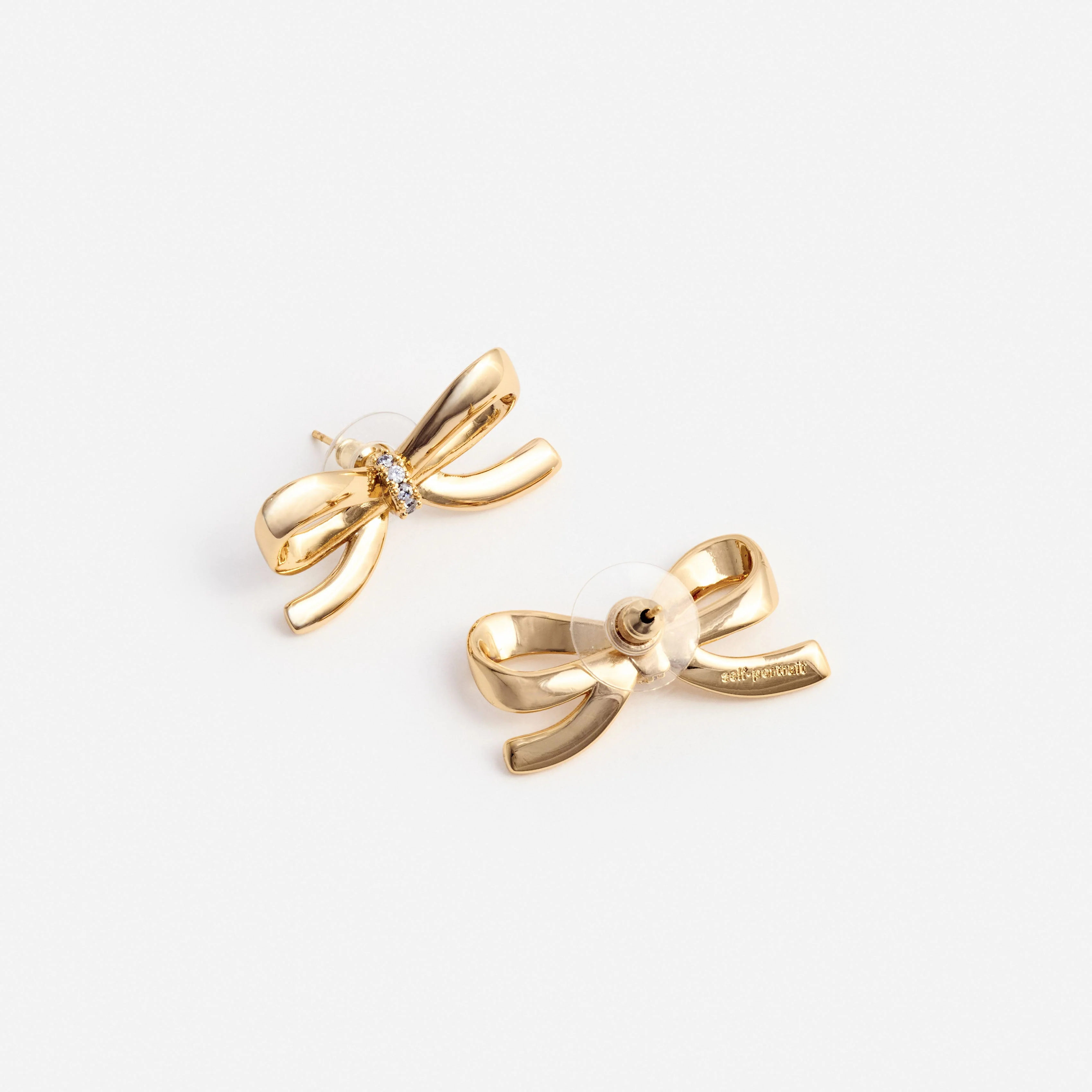 Gold Bow Earrings - Image 3