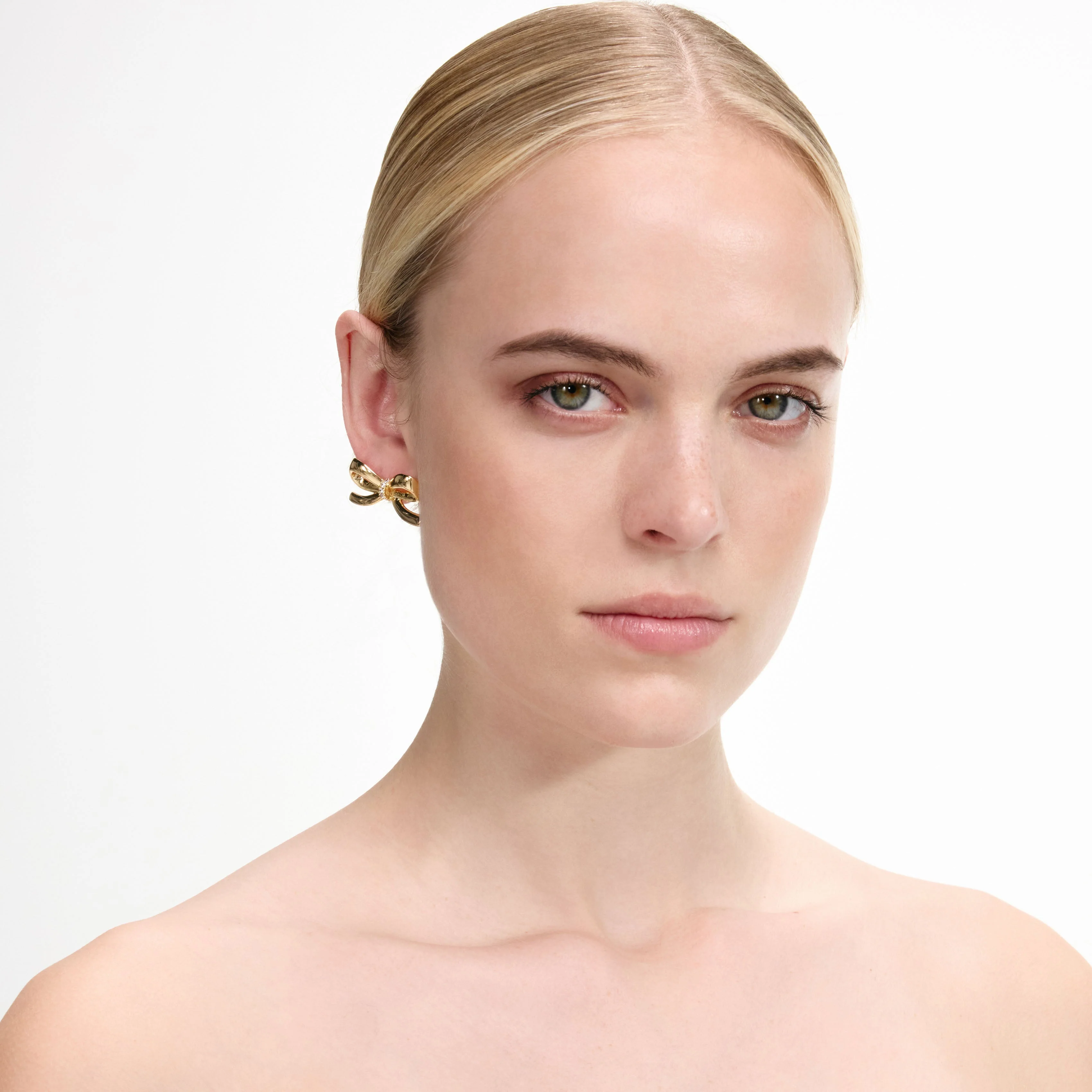 Gold Bow Earrings - Image 4