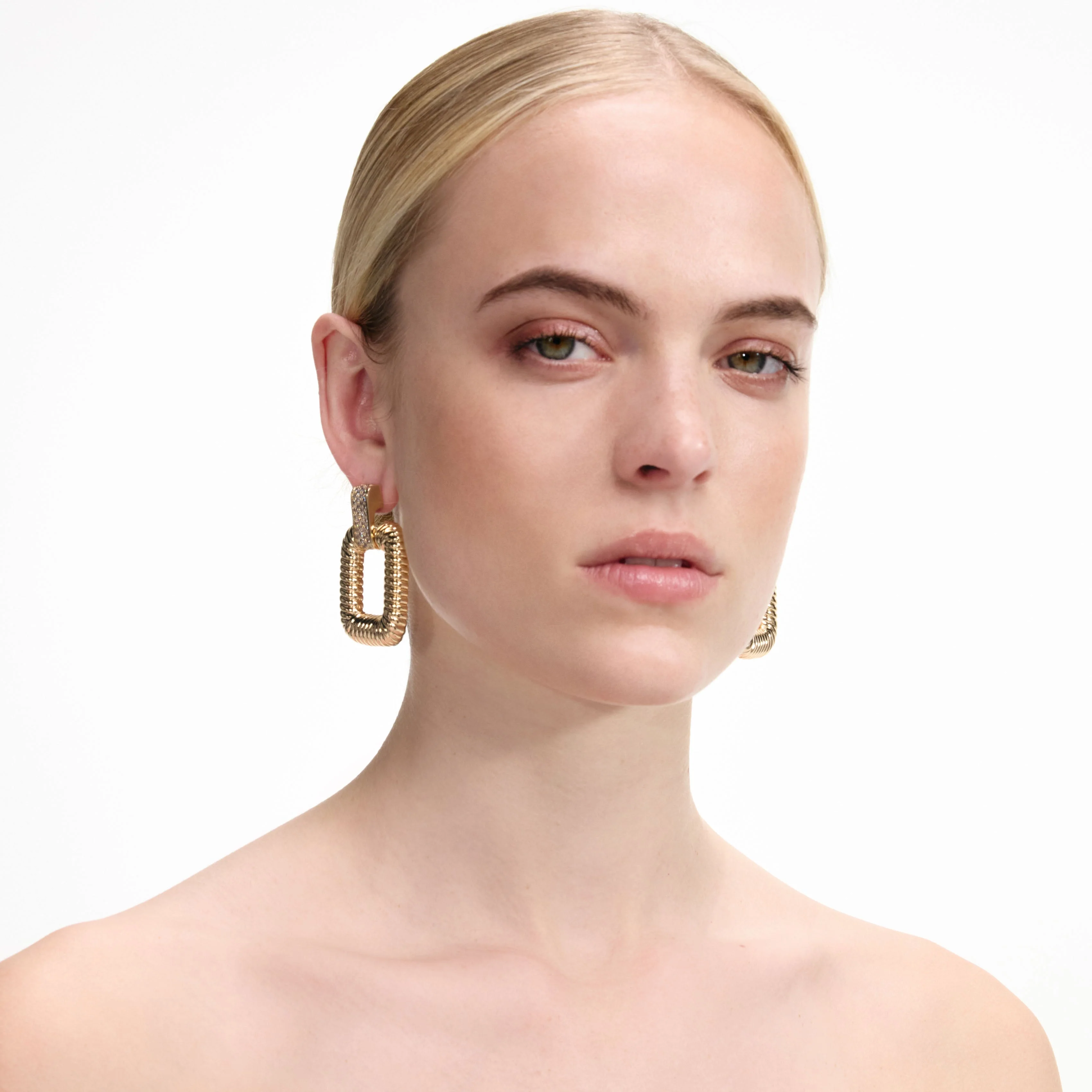 Gold Knocker Earrings - Image 4