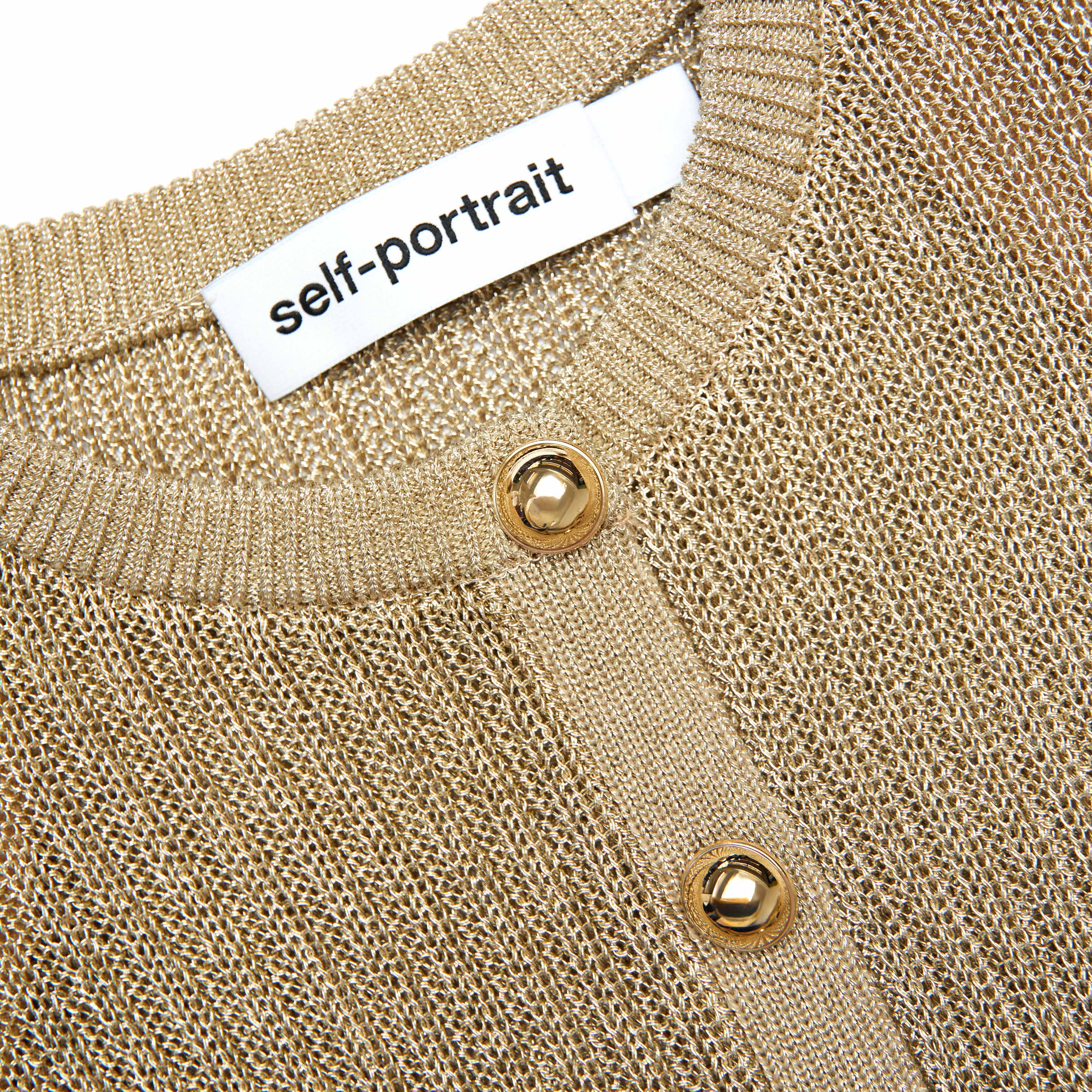 Gold Lurex Knit Mini Dress - Image 5