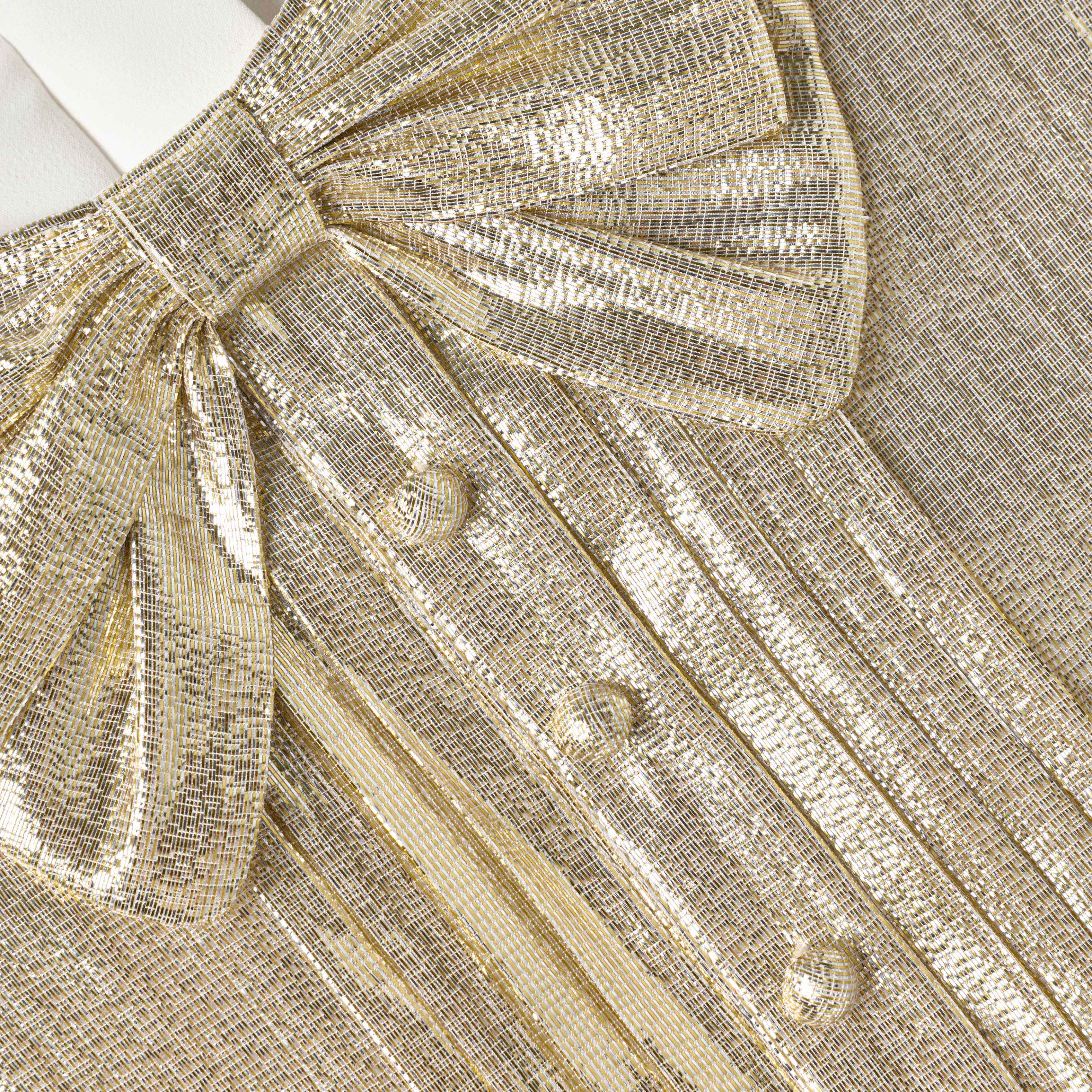 Gold Metallic Sleeveless Dress - Image 3