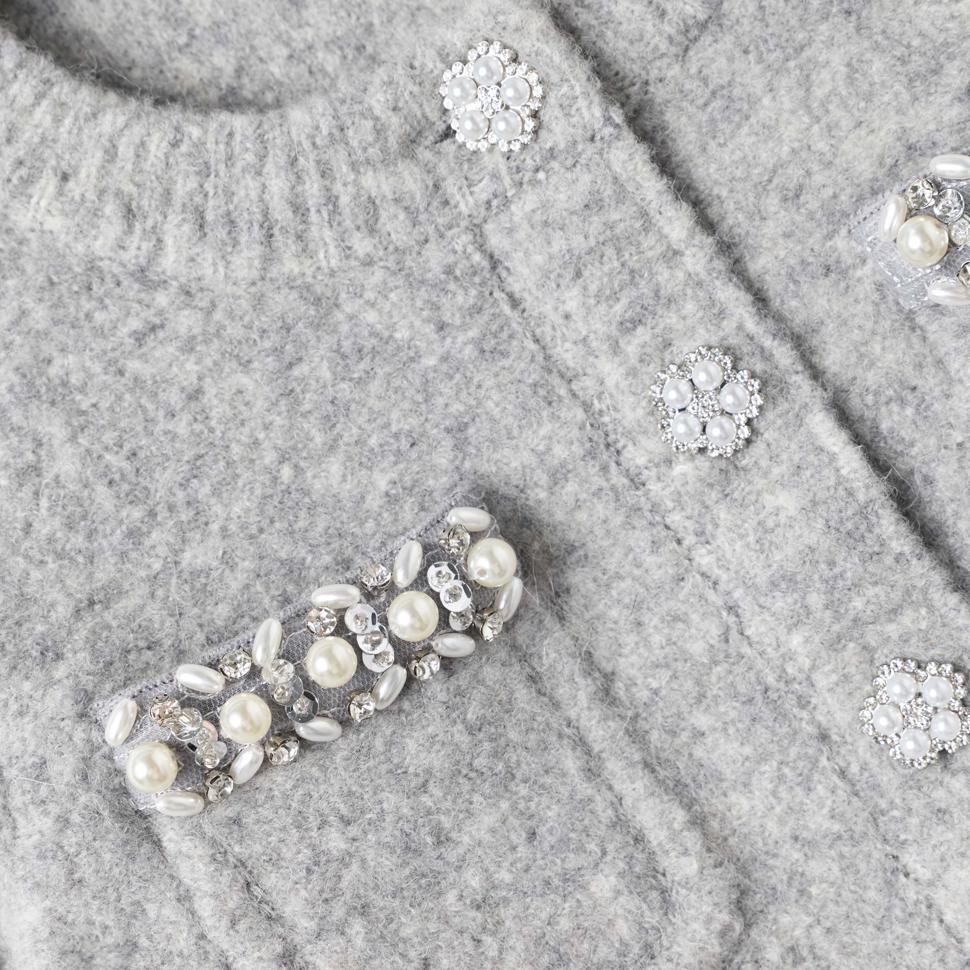 Grey Knit Cardigan - Image 3