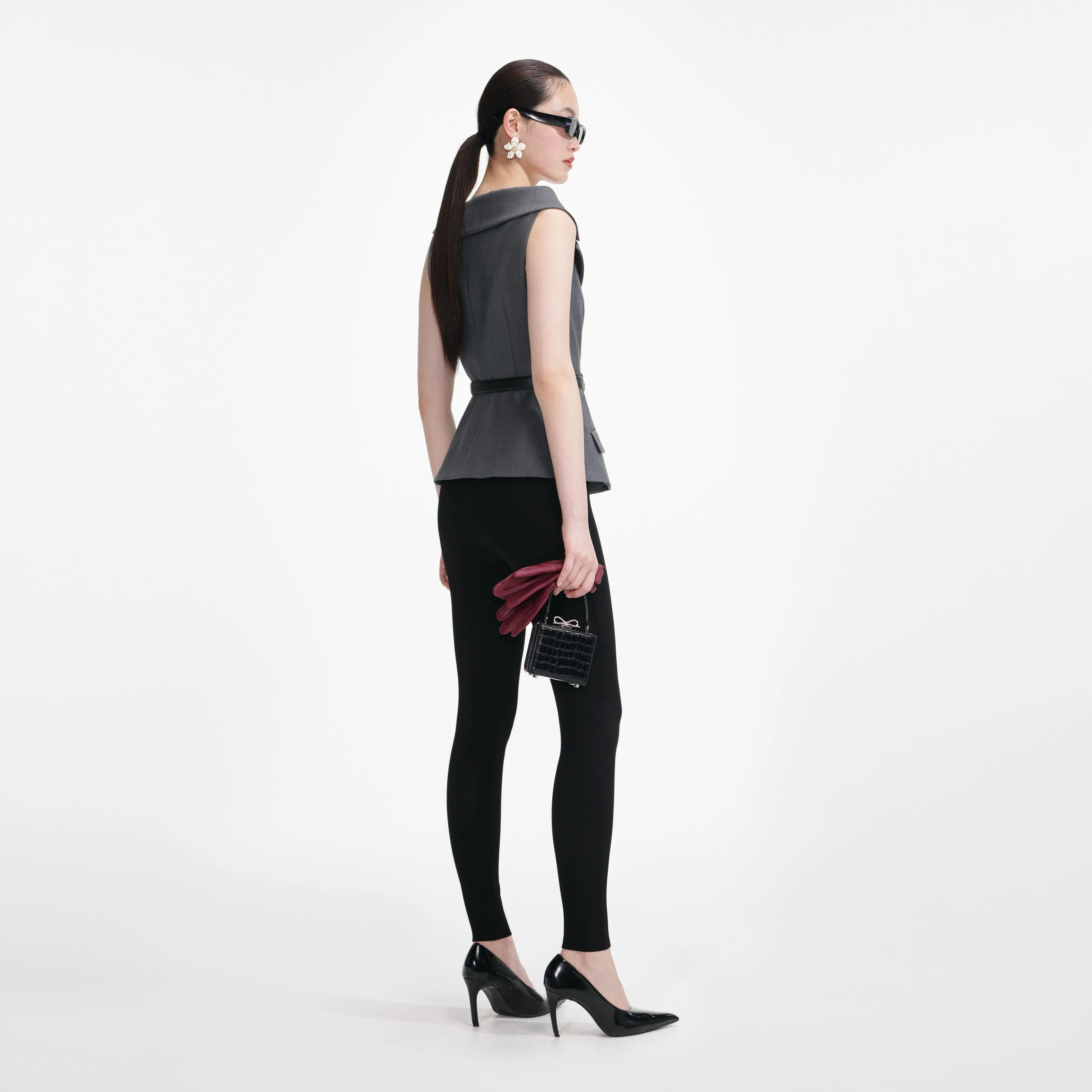 Grey Wool Tailored Top - Image 3